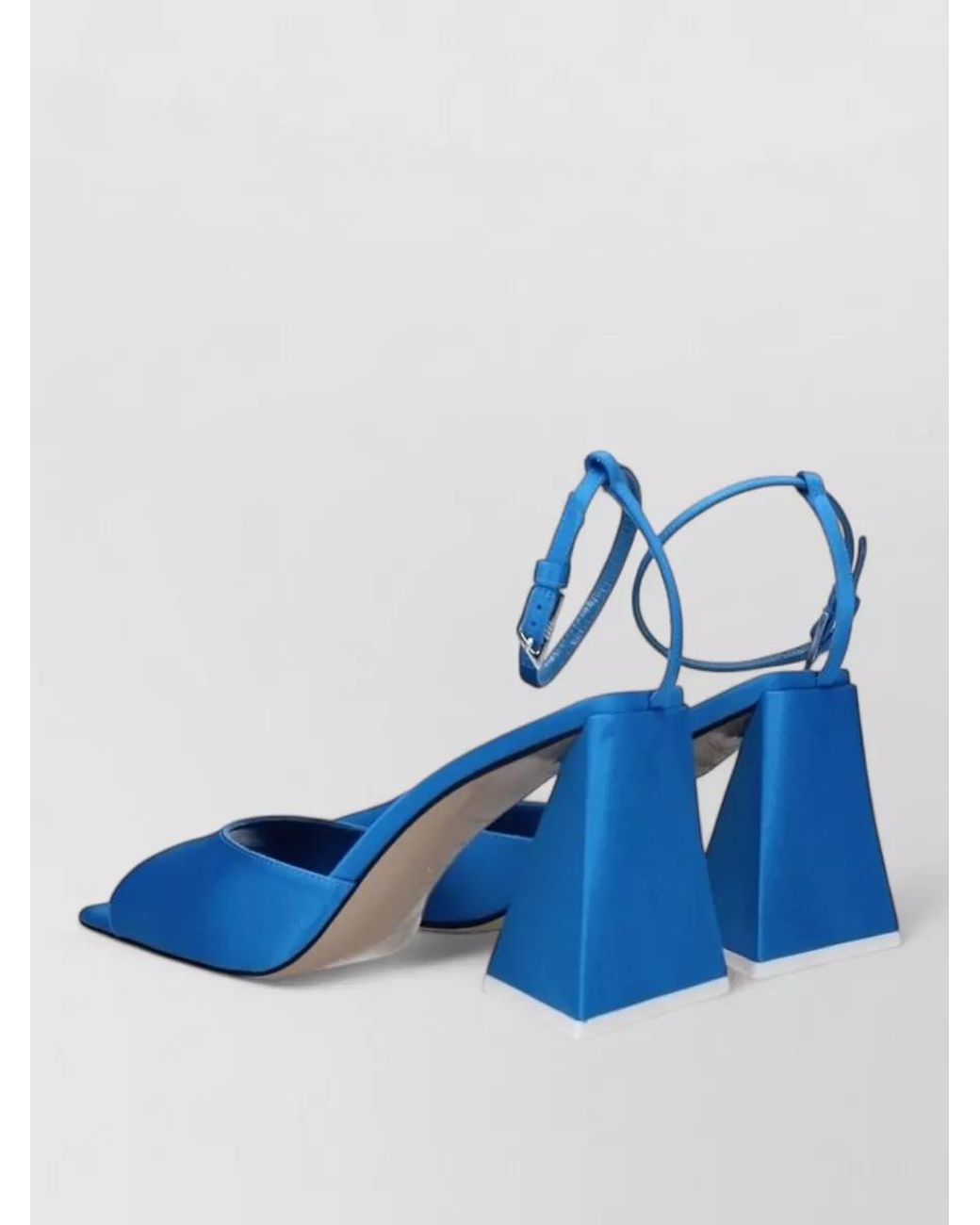 The Attico Blue Satin Ankle-Strap Sandals