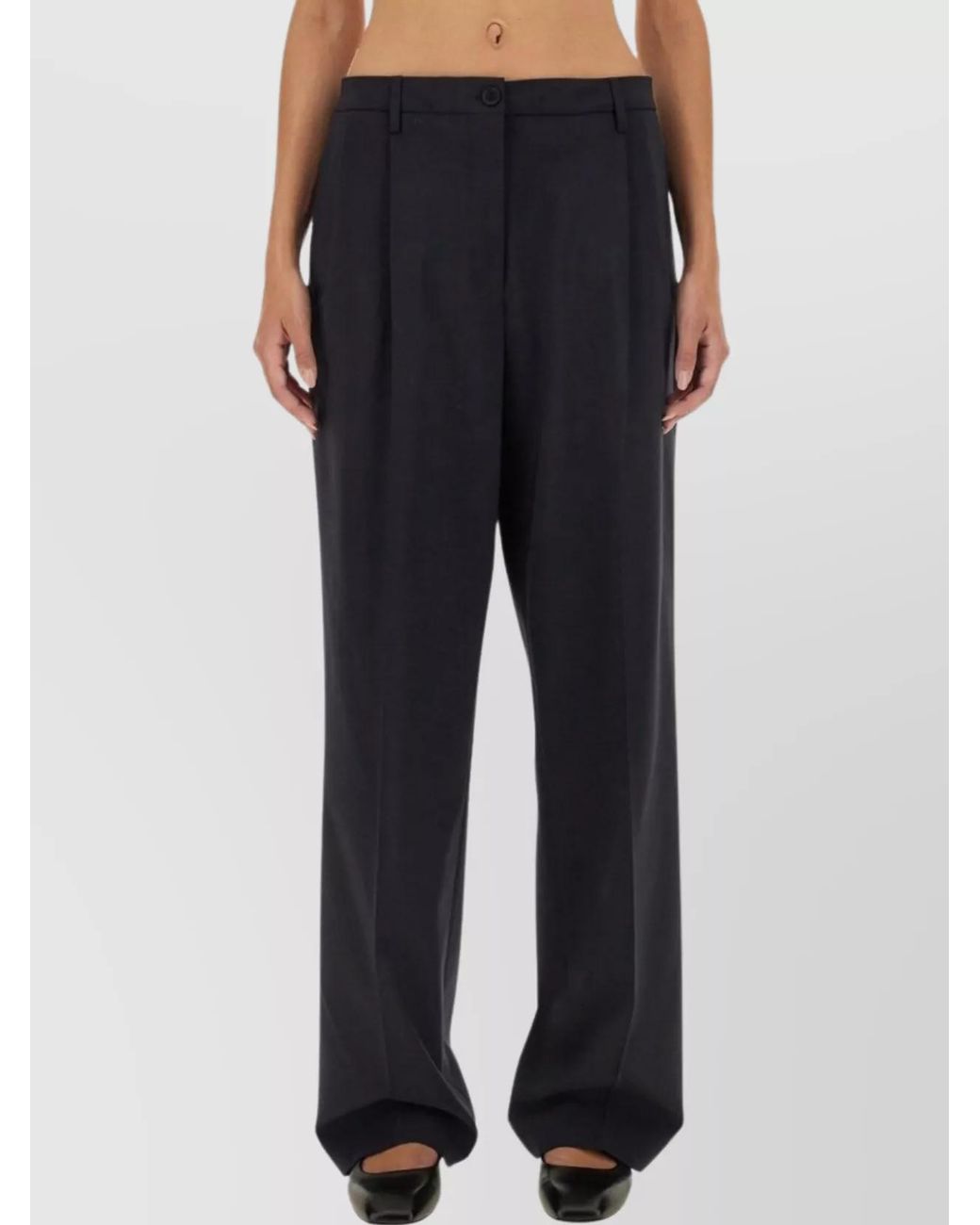Aspesi Blue Regular-Fit Wide-Leg Trousers