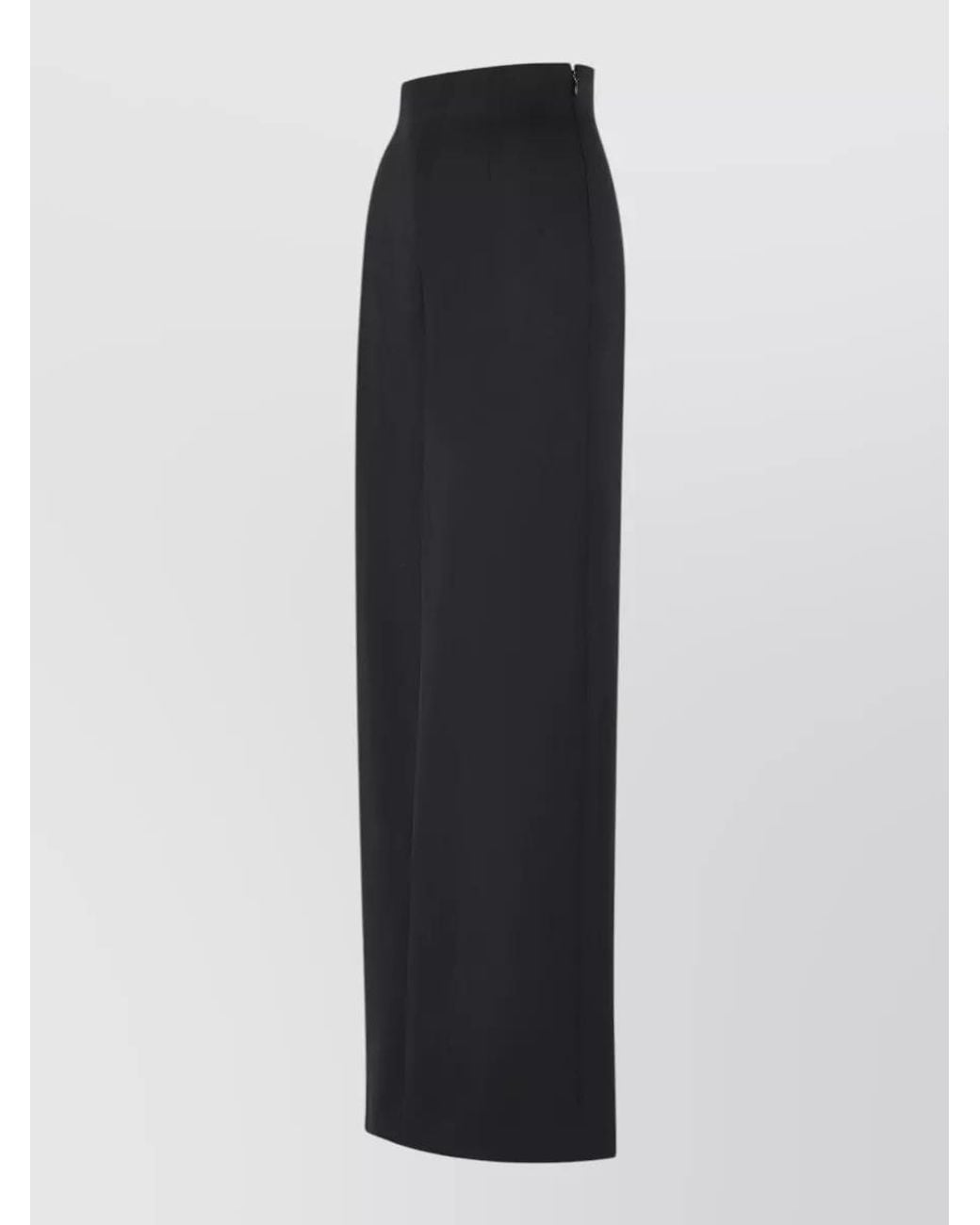 Maison Margiela Black Virgin Wool High-Rise Wide-Leg Maxi Trouser Skirt