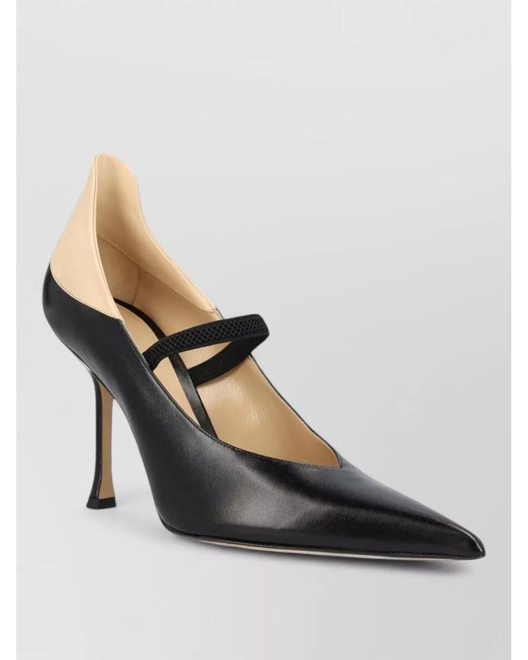 Fendi Black Leather Two-Tone Pointed-Toe Pumps