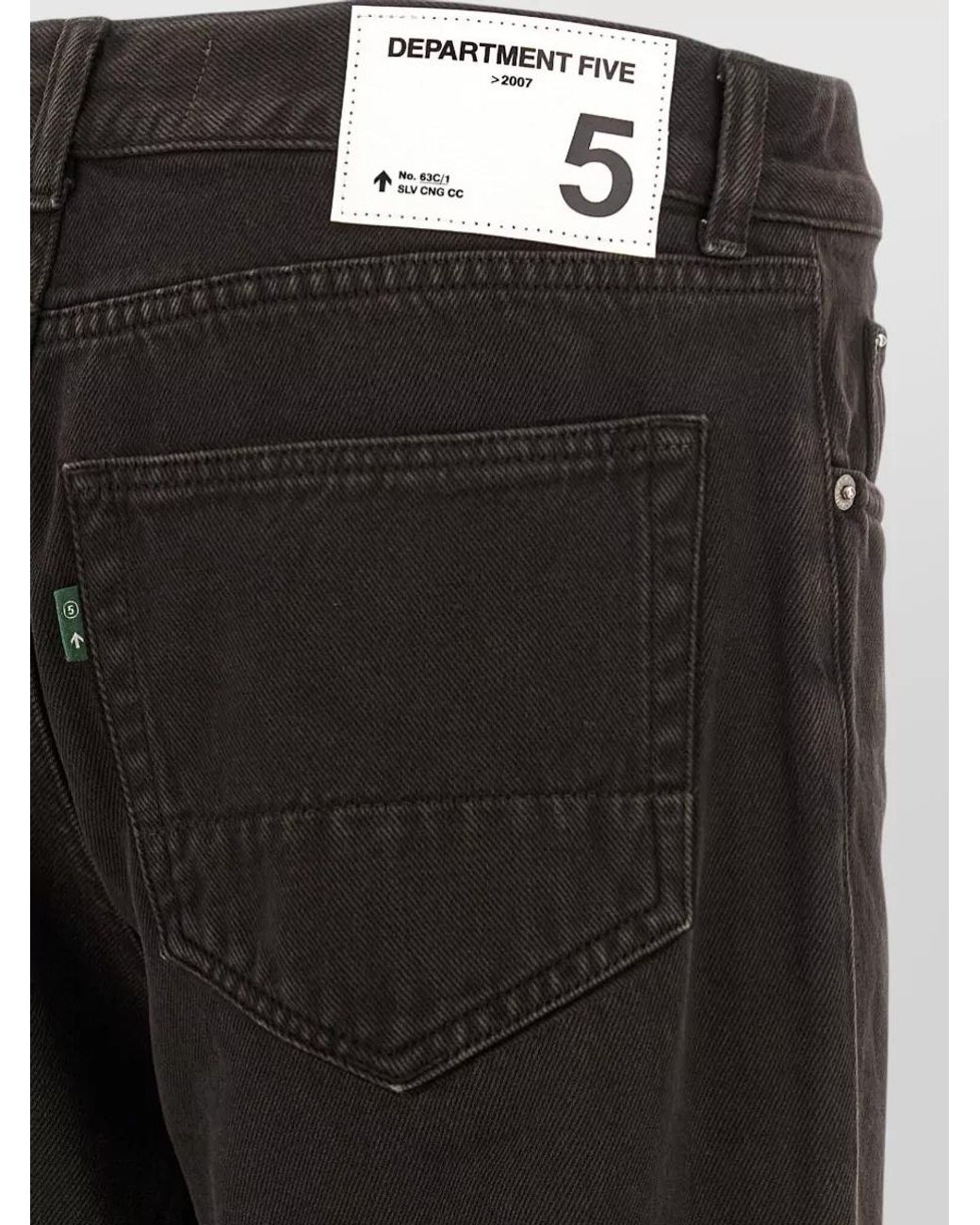 Department 5 Black Cotton Mid-Rise Cropped Tapered Straight-Leg Jeans for men