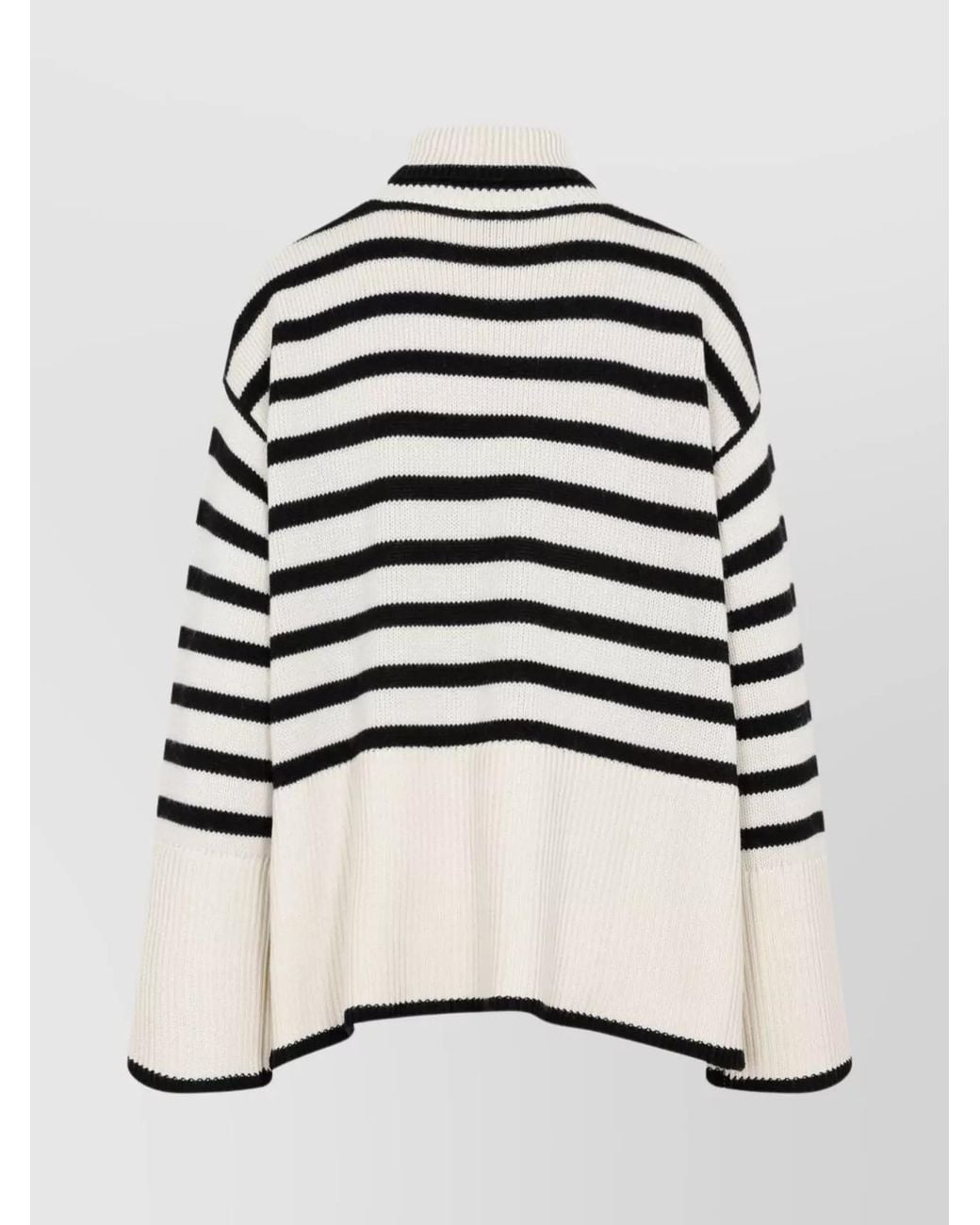Totême White Striped Turtleneck Jumper