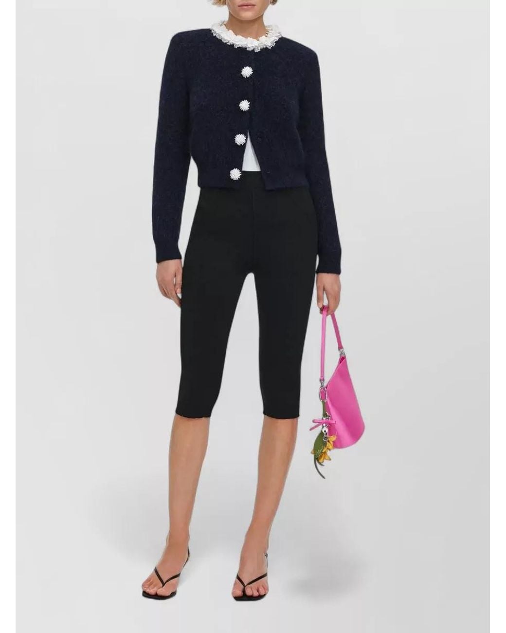 Self-Portrait Blue Embellished Cropped Cardigan