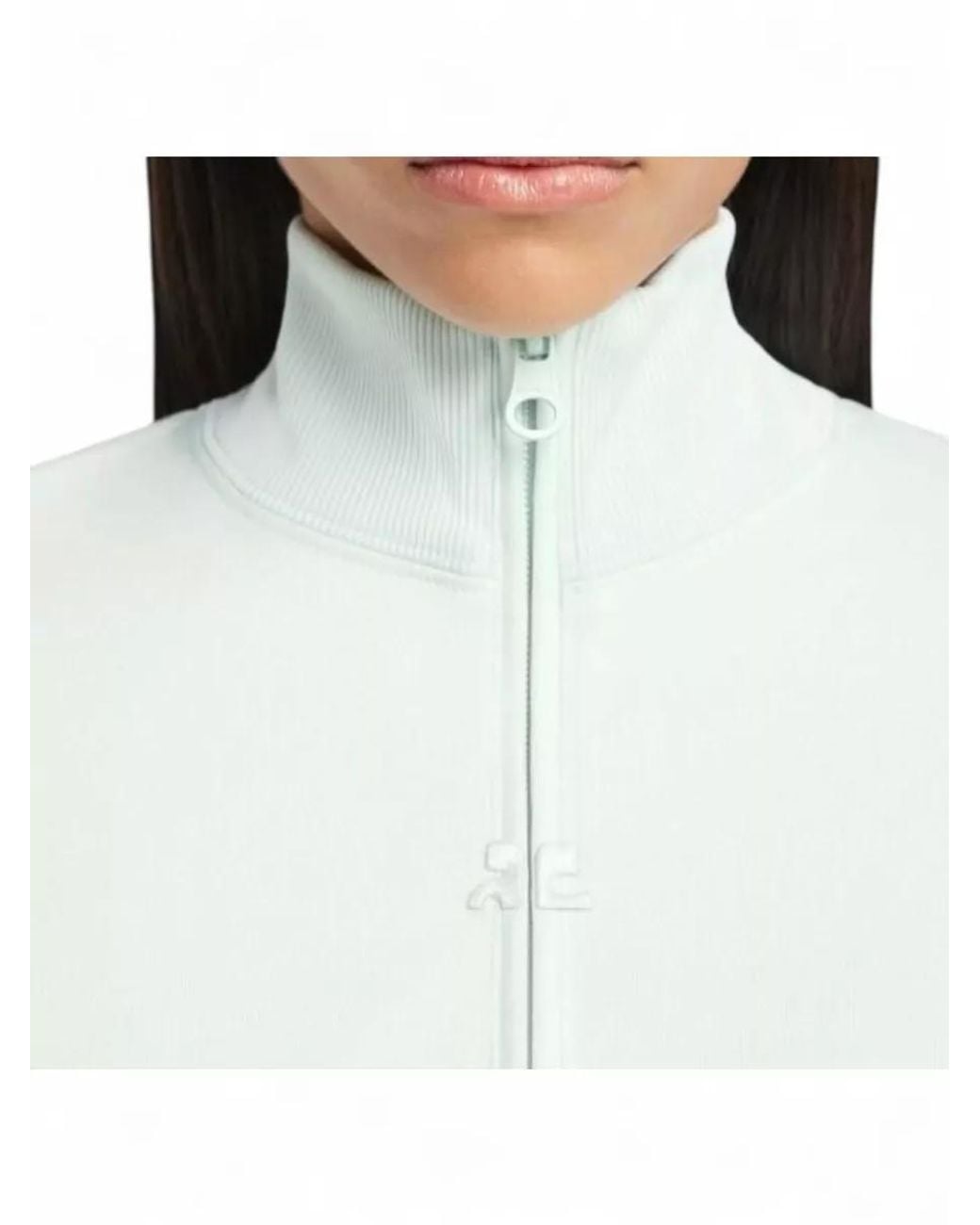 Courreges White Signature Track Jacket High Collar