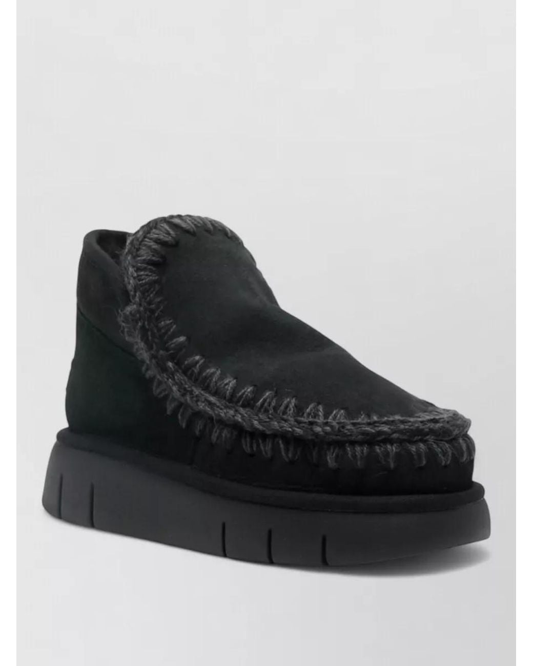 Mou Black Leather Boots