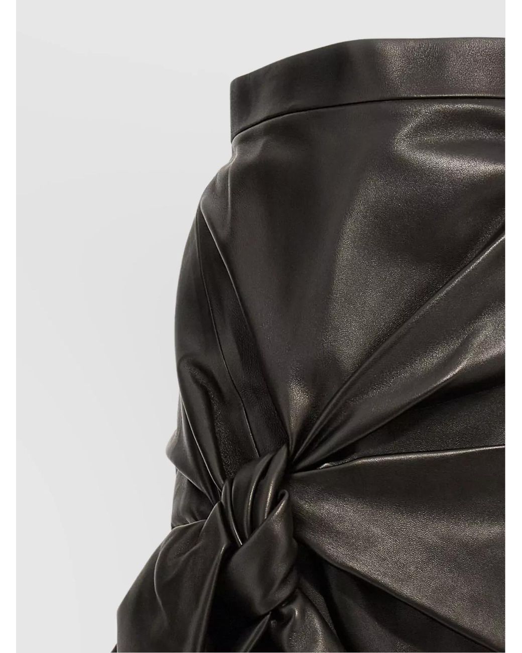 McQueen Black Leather Asymmetric Mini Skirt