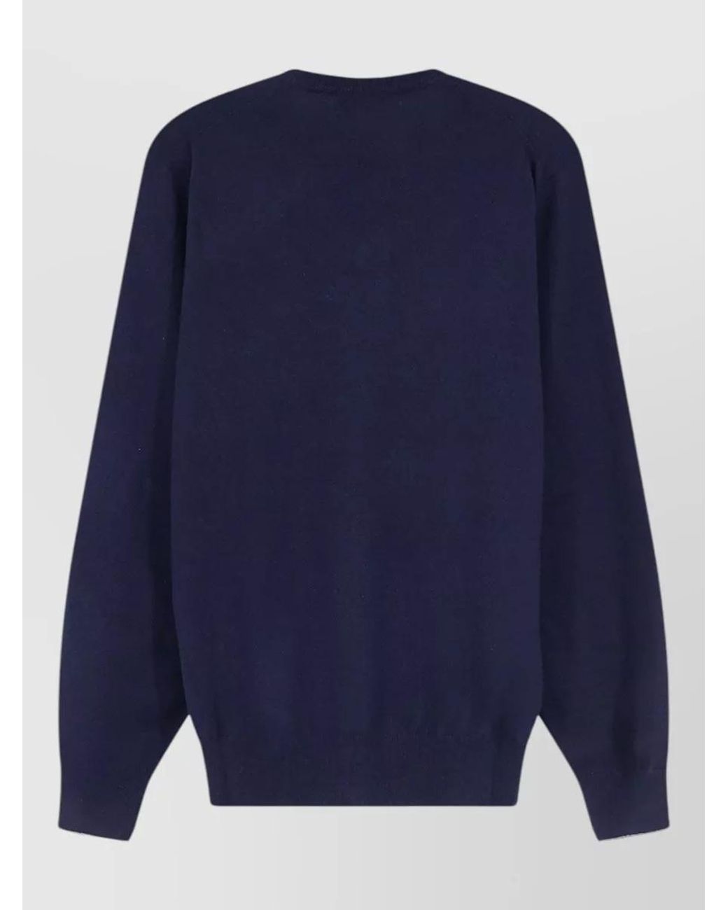 Brunello Cucinelli Blue Cashmere V-Neck Long-Sleeve Sweater for men