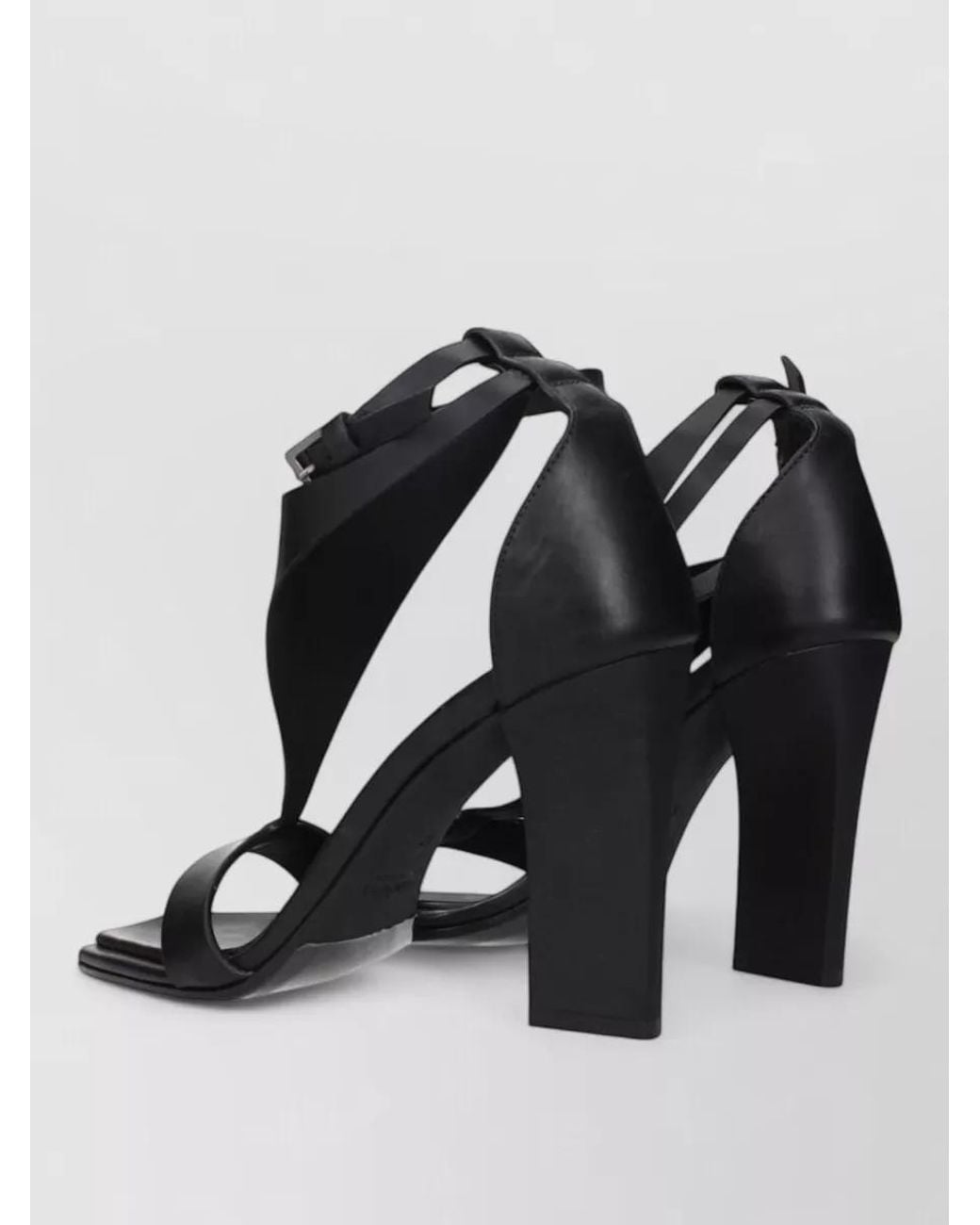 Max Mara Black Leather Stiletto Sandals