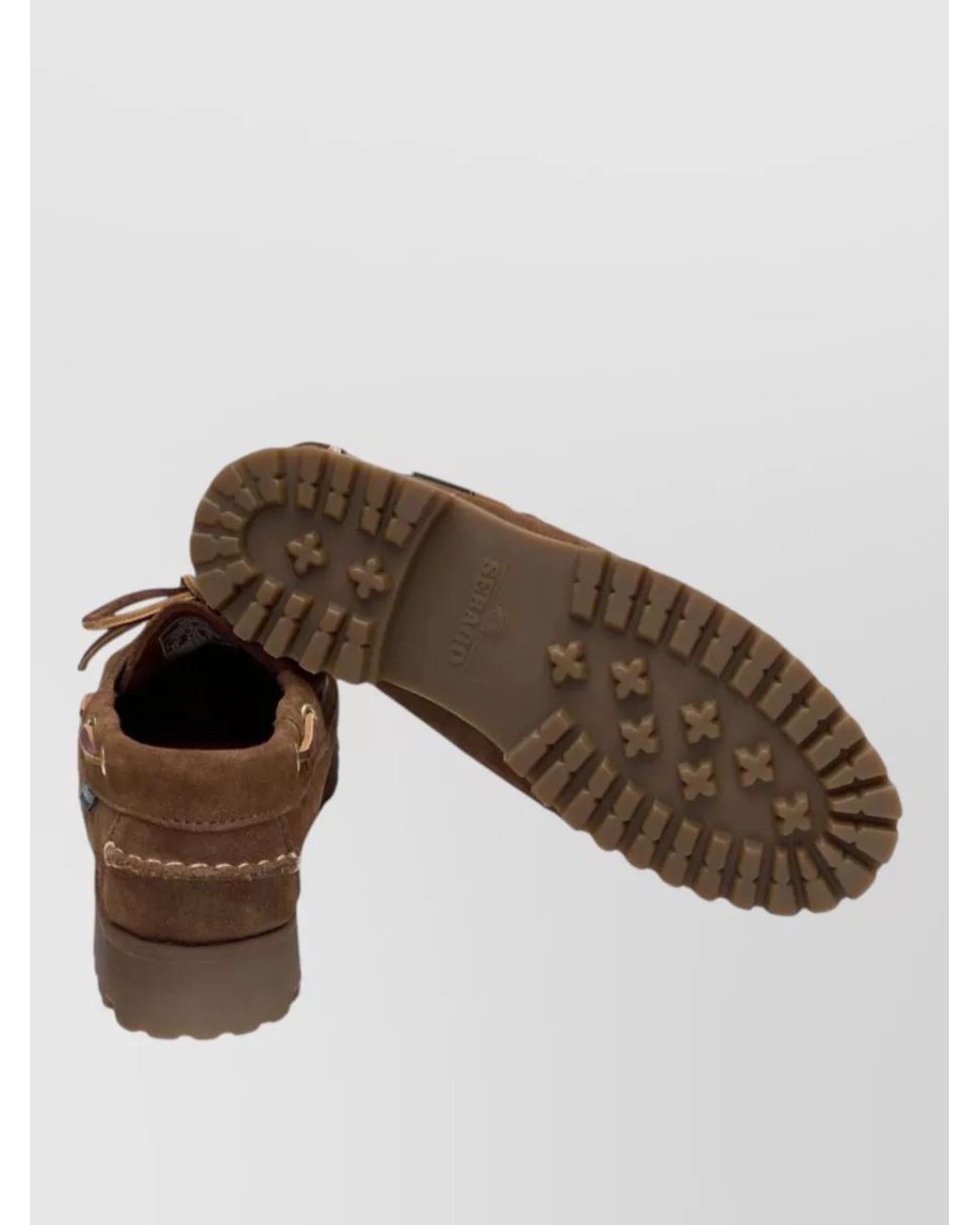 Sebago Brown Leather Lace-Up Moccasins