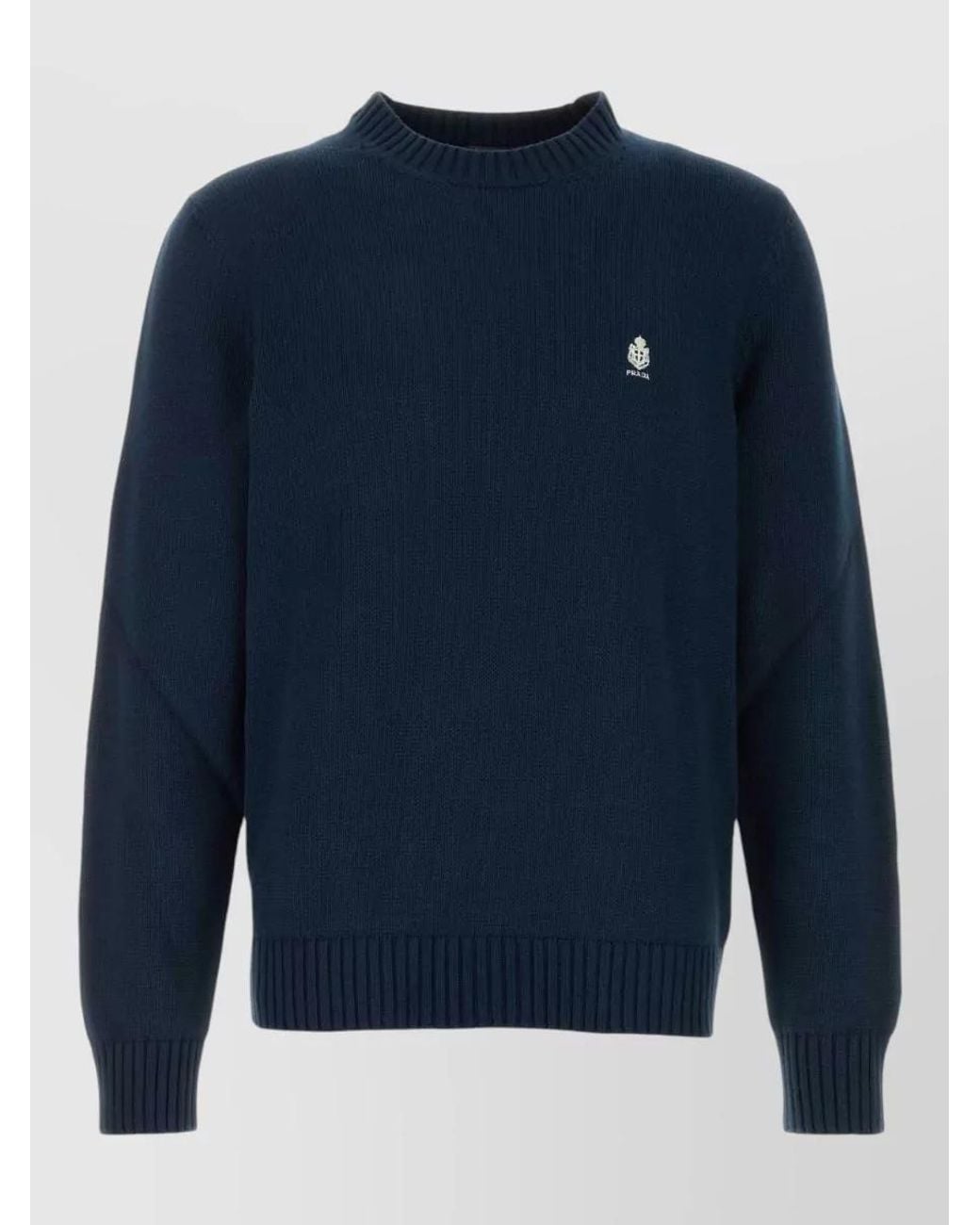 Prada Blue Cotton T-Shirt for men
