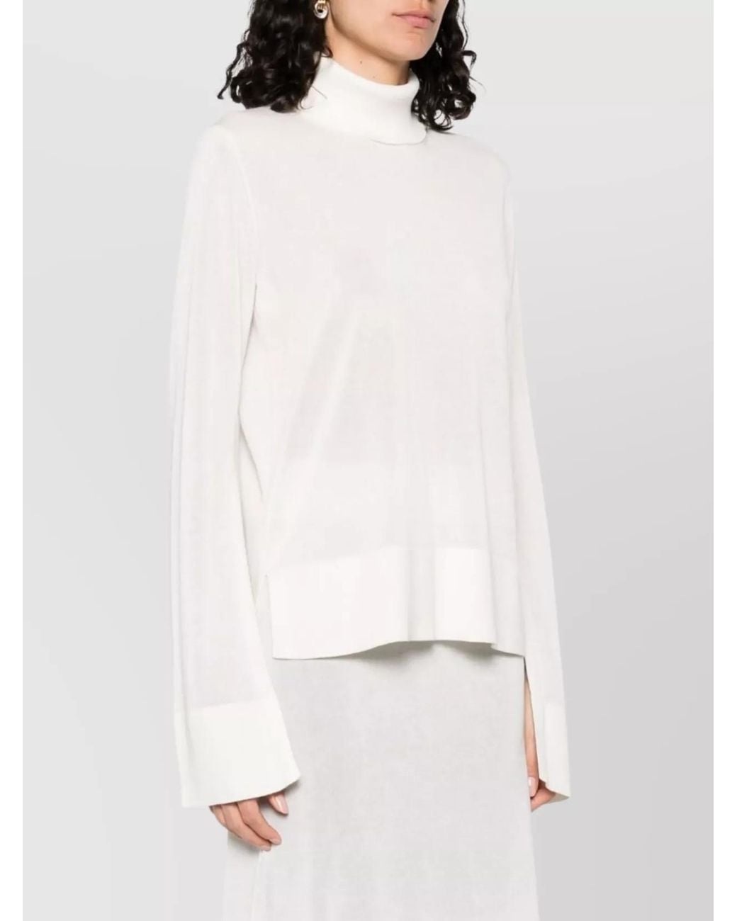 Totême White High Neck Knit Jumper