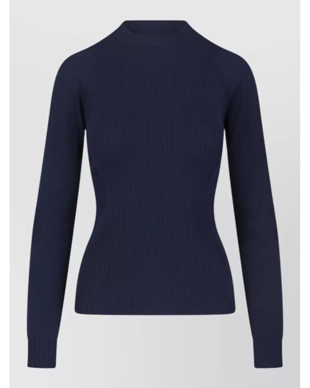 Moncler Blue Ribbed Crewneck Sweatshirt