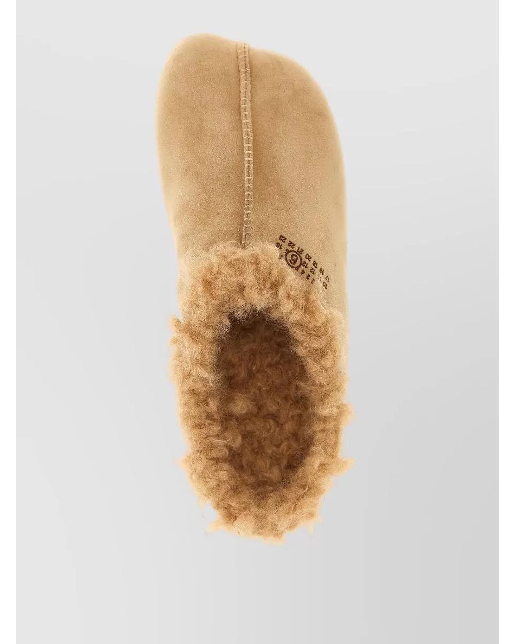 MM6 by Maison Margiela Natural Suede Shearling-Effect Sabots