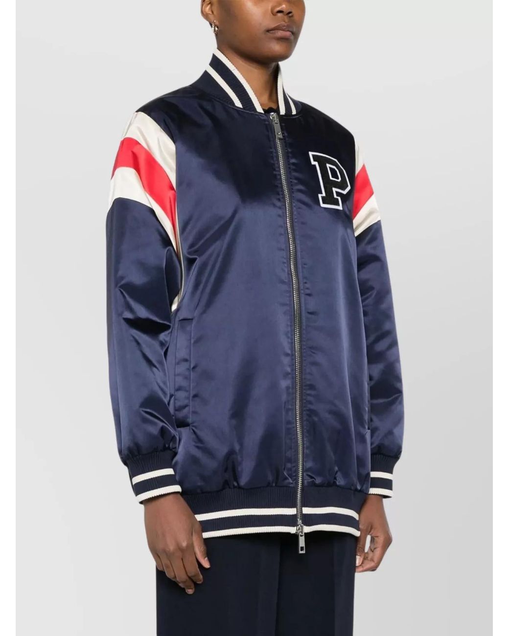 P.A.R.O.S.H. Blue Ribbed Bomber Jacket