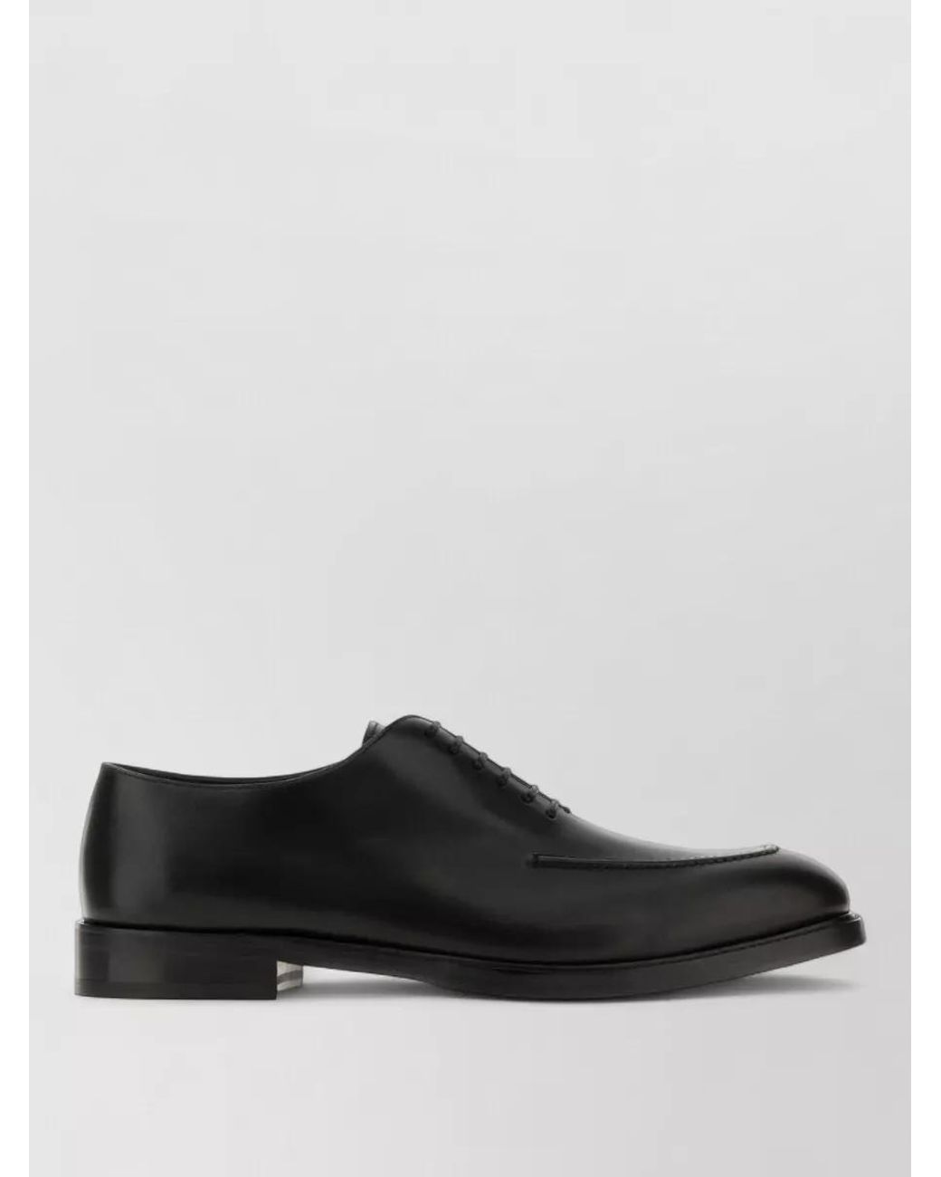 Ferragamo Black Leather Derby Shoes for men
