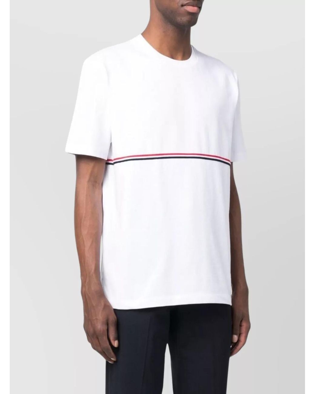 Thom Browne White Striped Slim-Fit T-Shirt for men