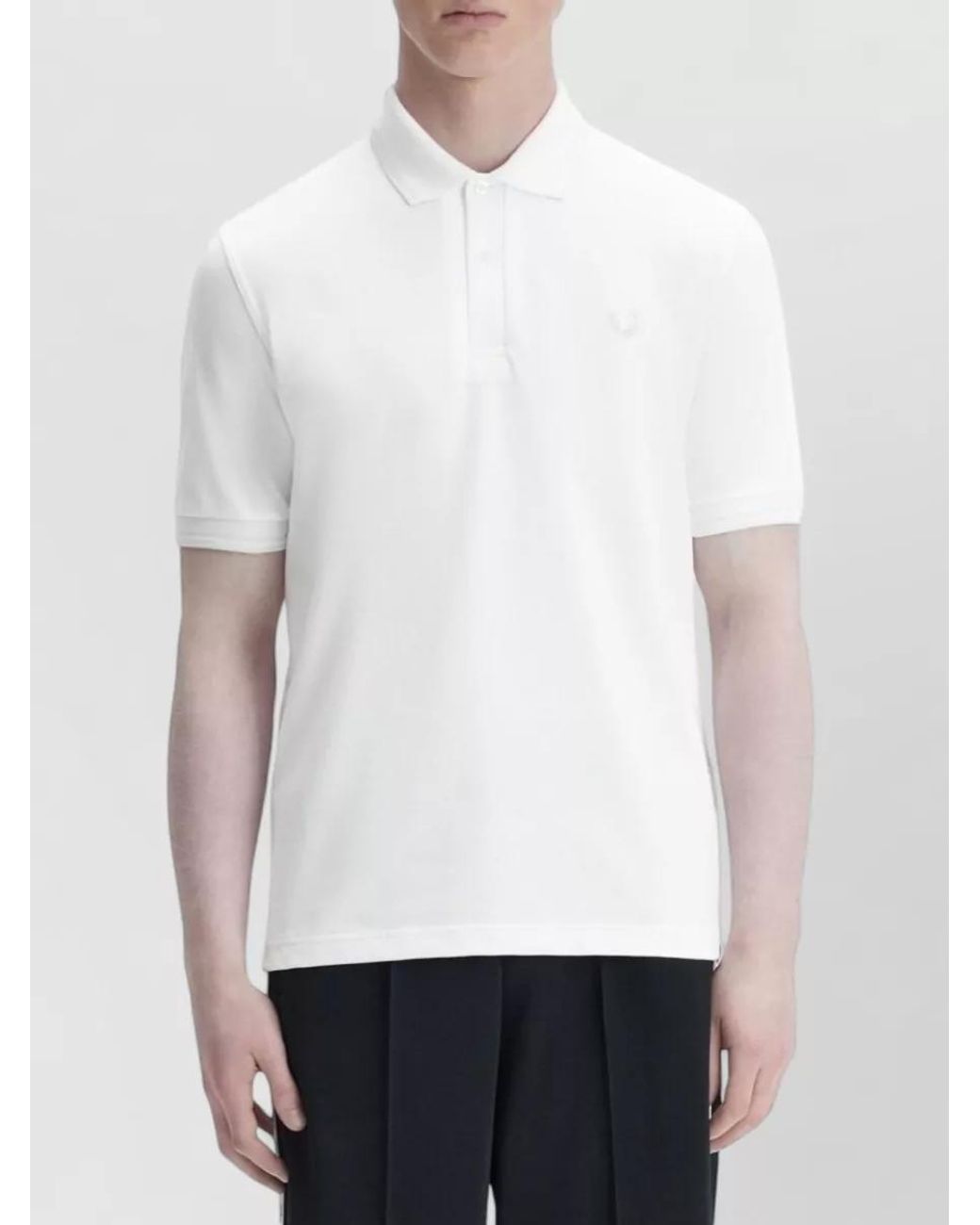 Fred Perry White Cotton Polo Shirt for men