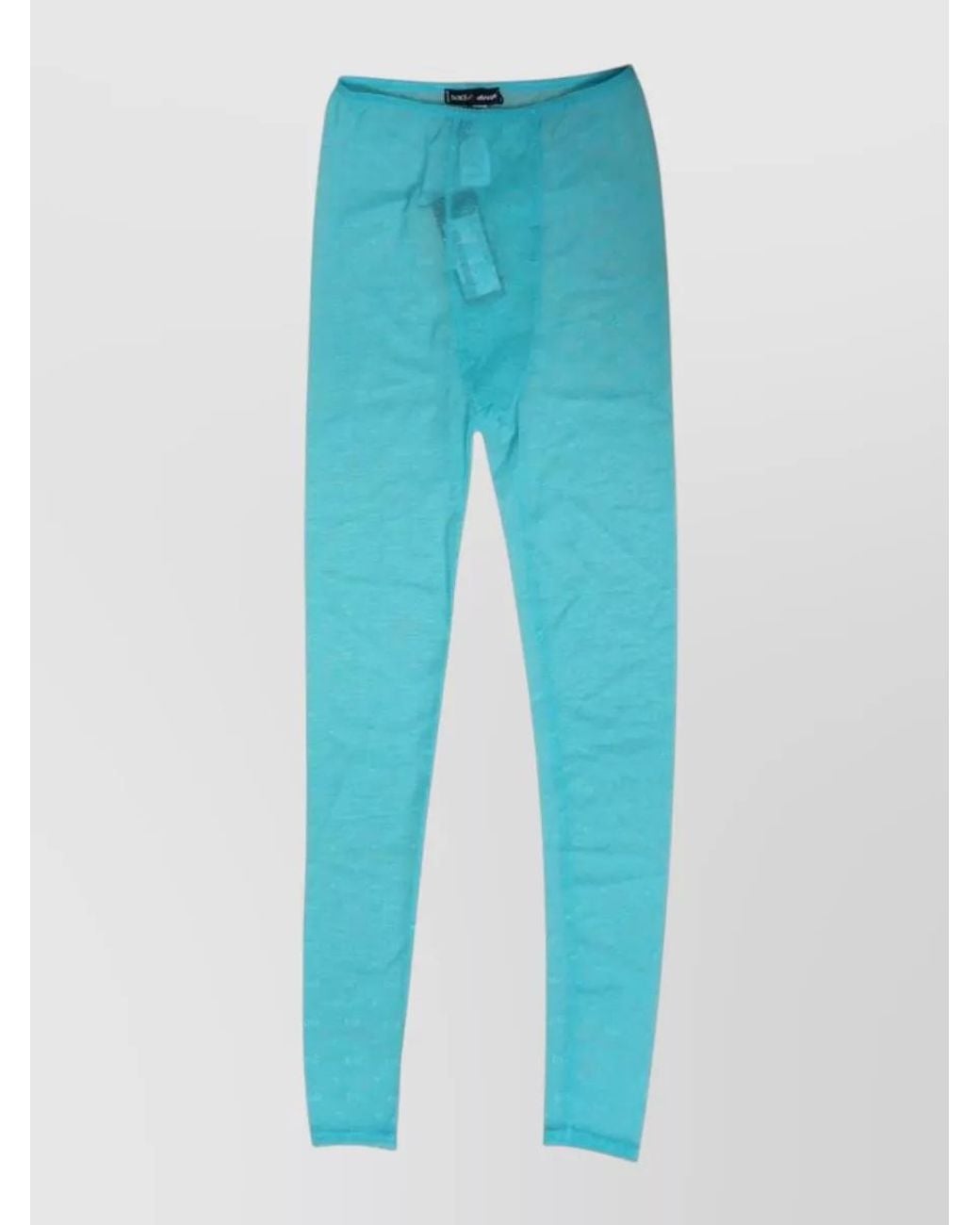 Dolce & Gabbana Blue Logo-Print Slim-Fit Leggings