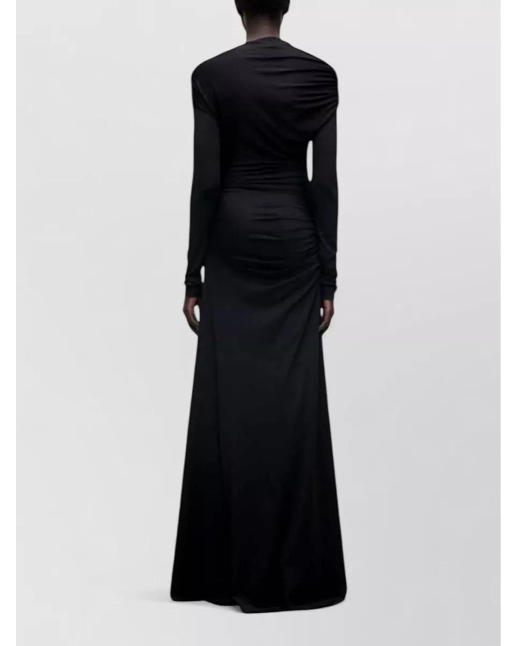 Victoria Beckham Black Draped Maxi Gown