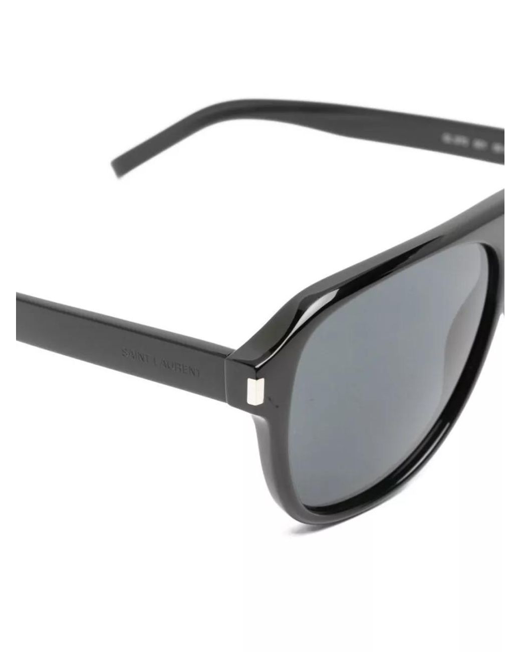 Saint Laurent Gray Acetate Pilot Sunglasses