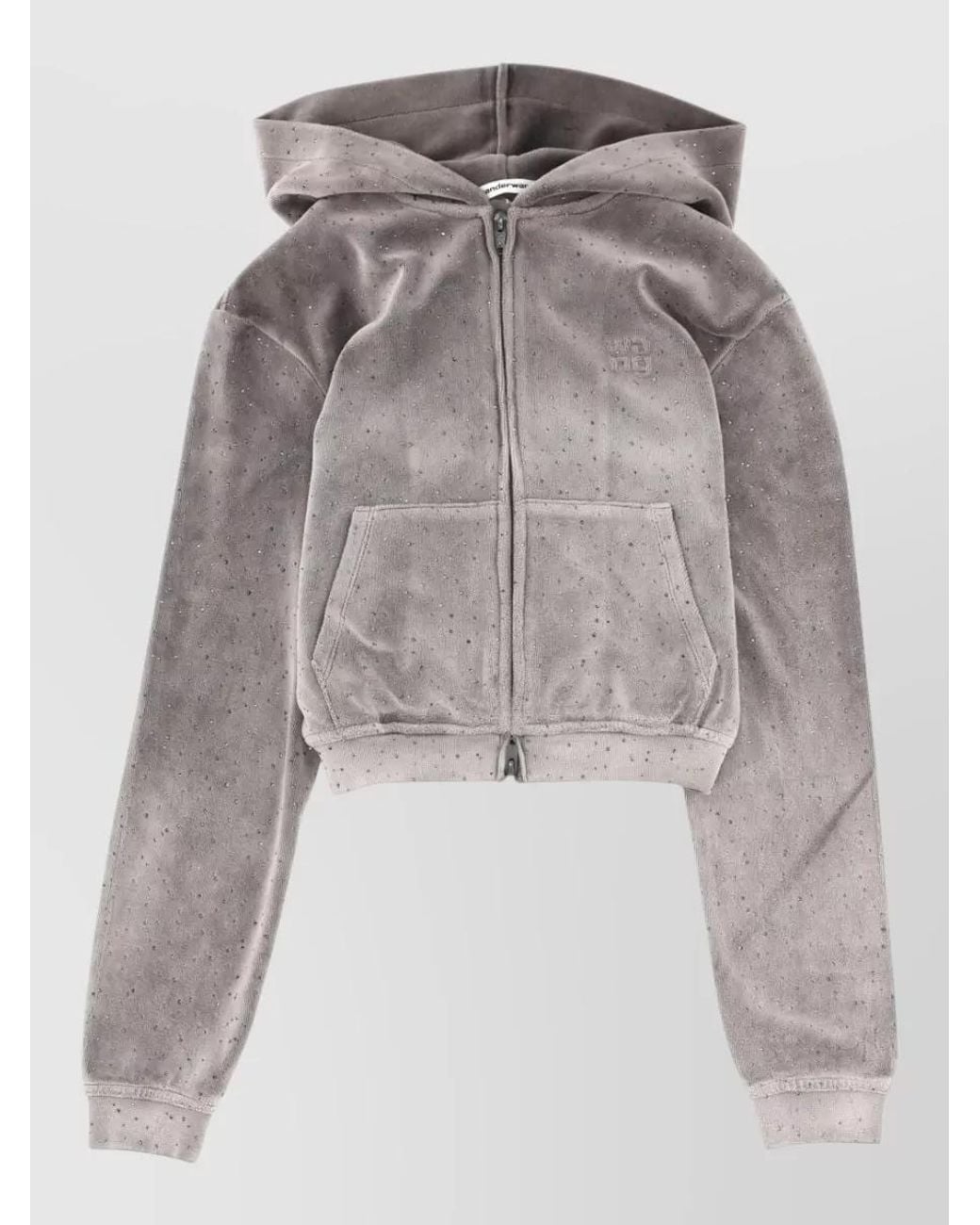 Alexander Wang Gray Cropped Hoodie