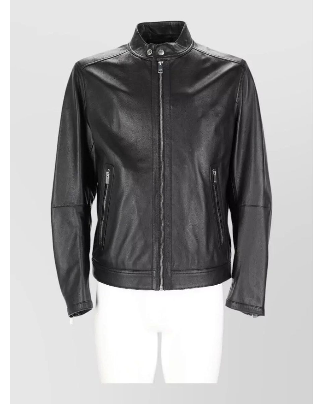 Boss Black Lamb Leather Coat for men
