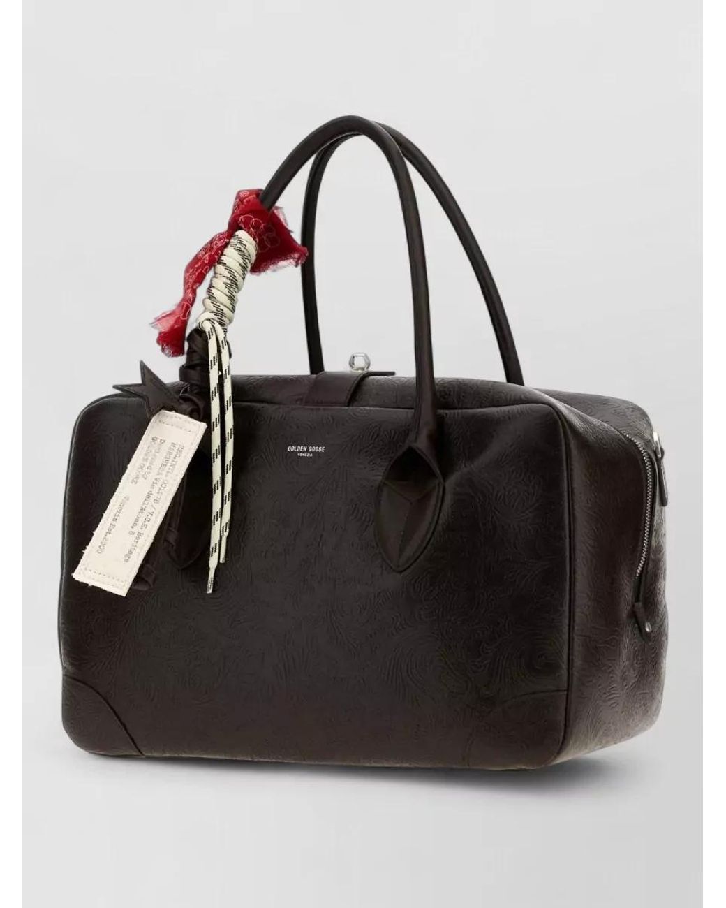Golden Goose Deluxe Brand Black Medium Leather Travel Bag