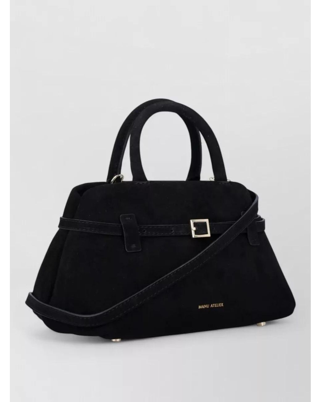 MANU Atelier Black Leather Shoulder Bag