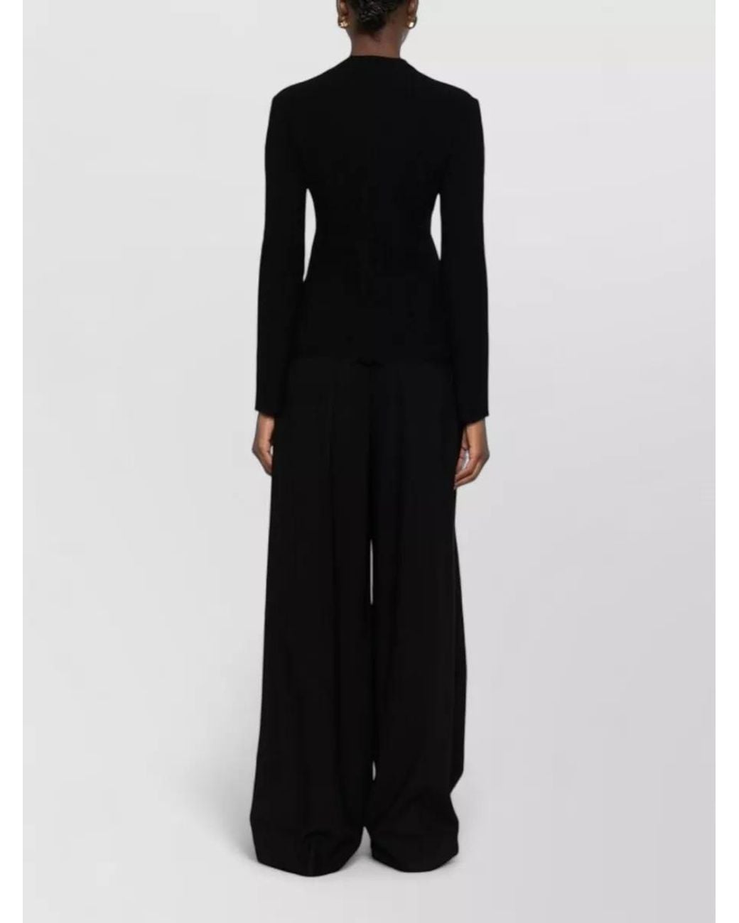 Emporio Armani Black Textured Asymmetric Zip Blazer Jacket