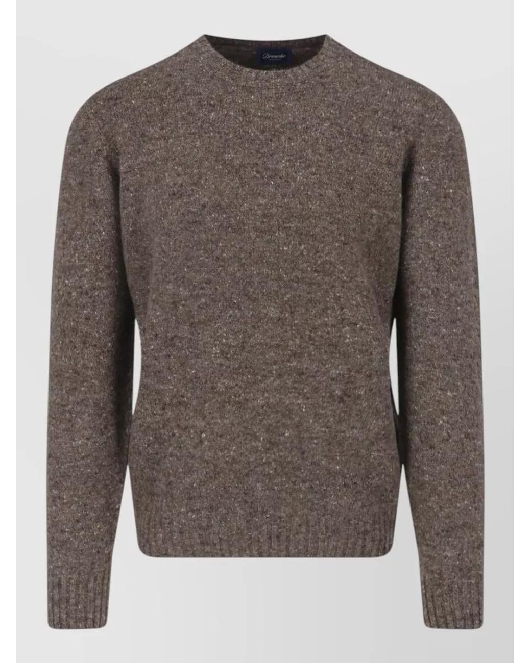 Drumohr Gray Cashmere Virgin Wool Crewneck Jumper for men