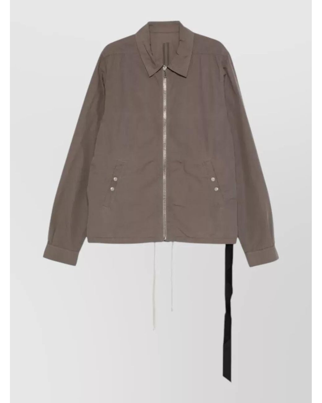 Rick Owens Brown Cotton Oversized Zip-Up Jacket for men