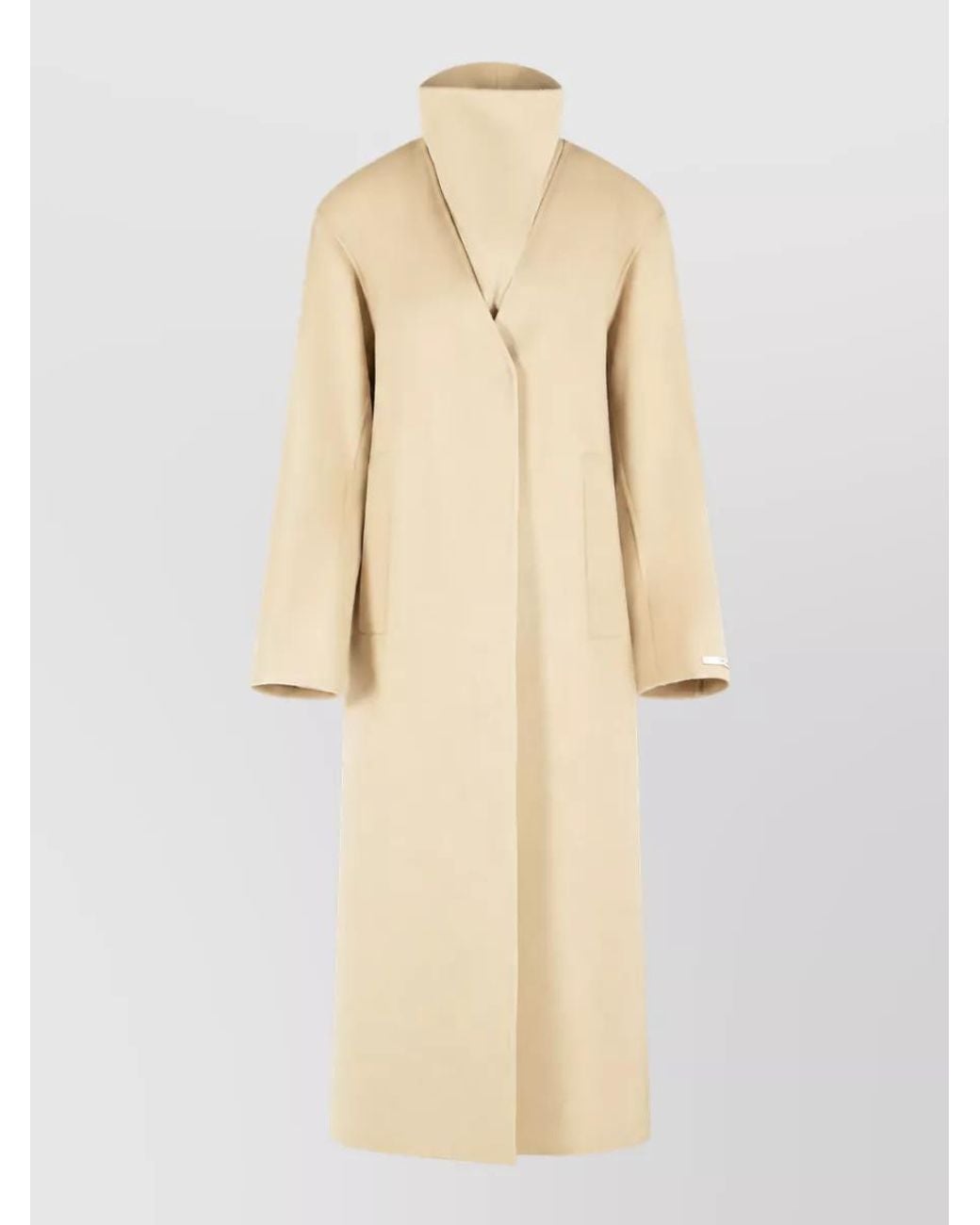 Sportmax Natural Virgin Wool Long Coat