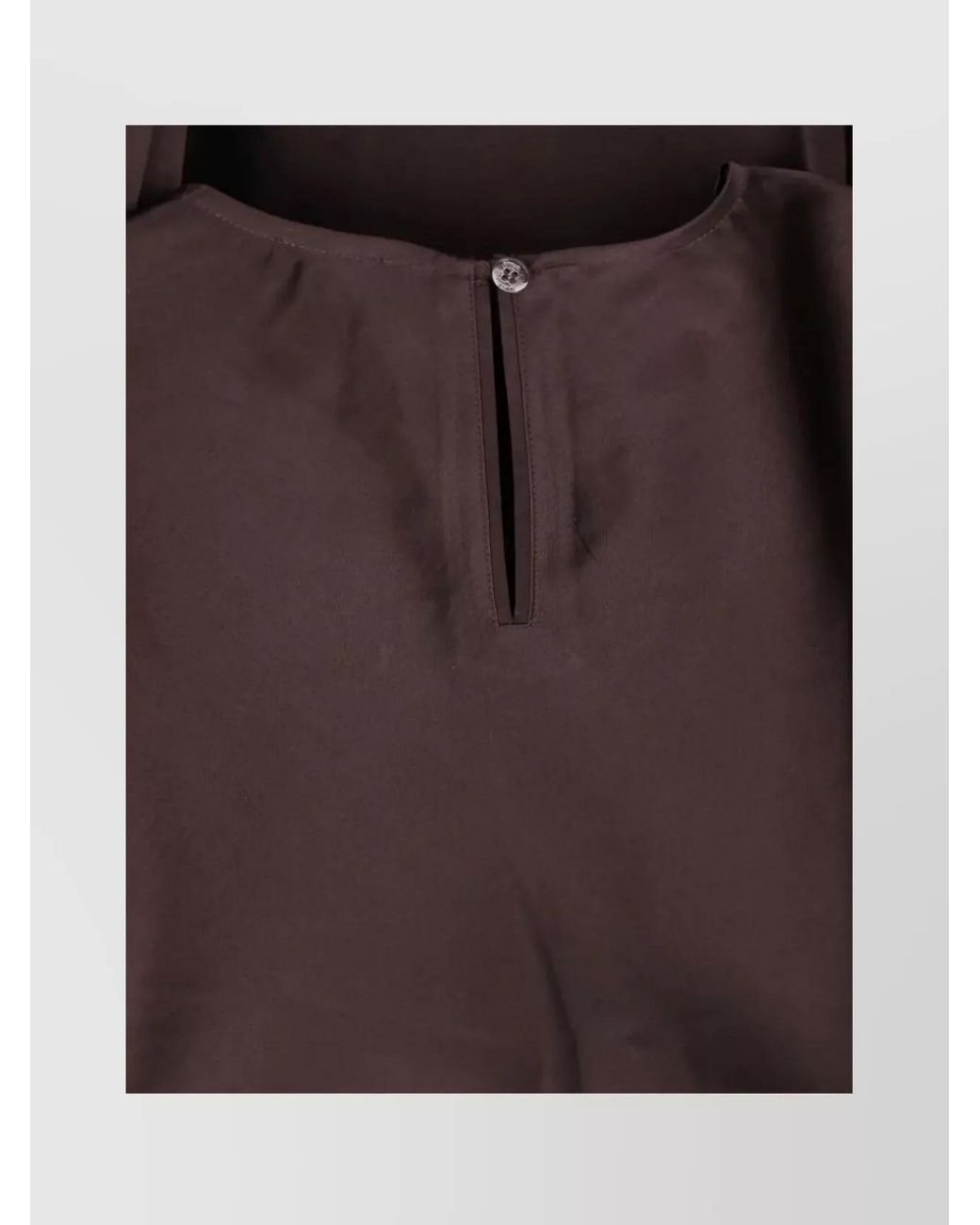 Staud Brown Silk Ruffled V-Neck Short-Sleeve Midi Dress