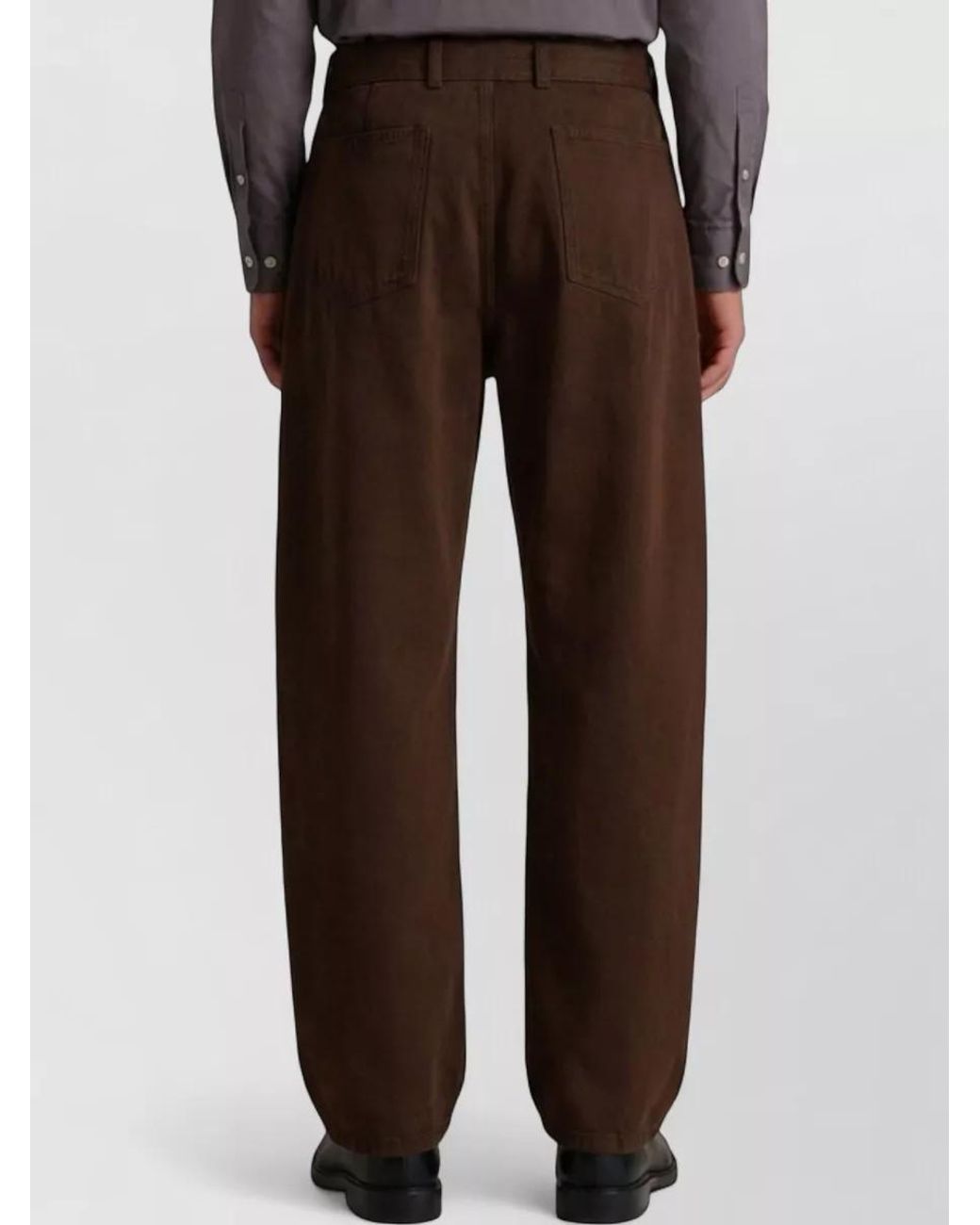 Lemaire Brown Cotton Twisted Belted Trousers for men
