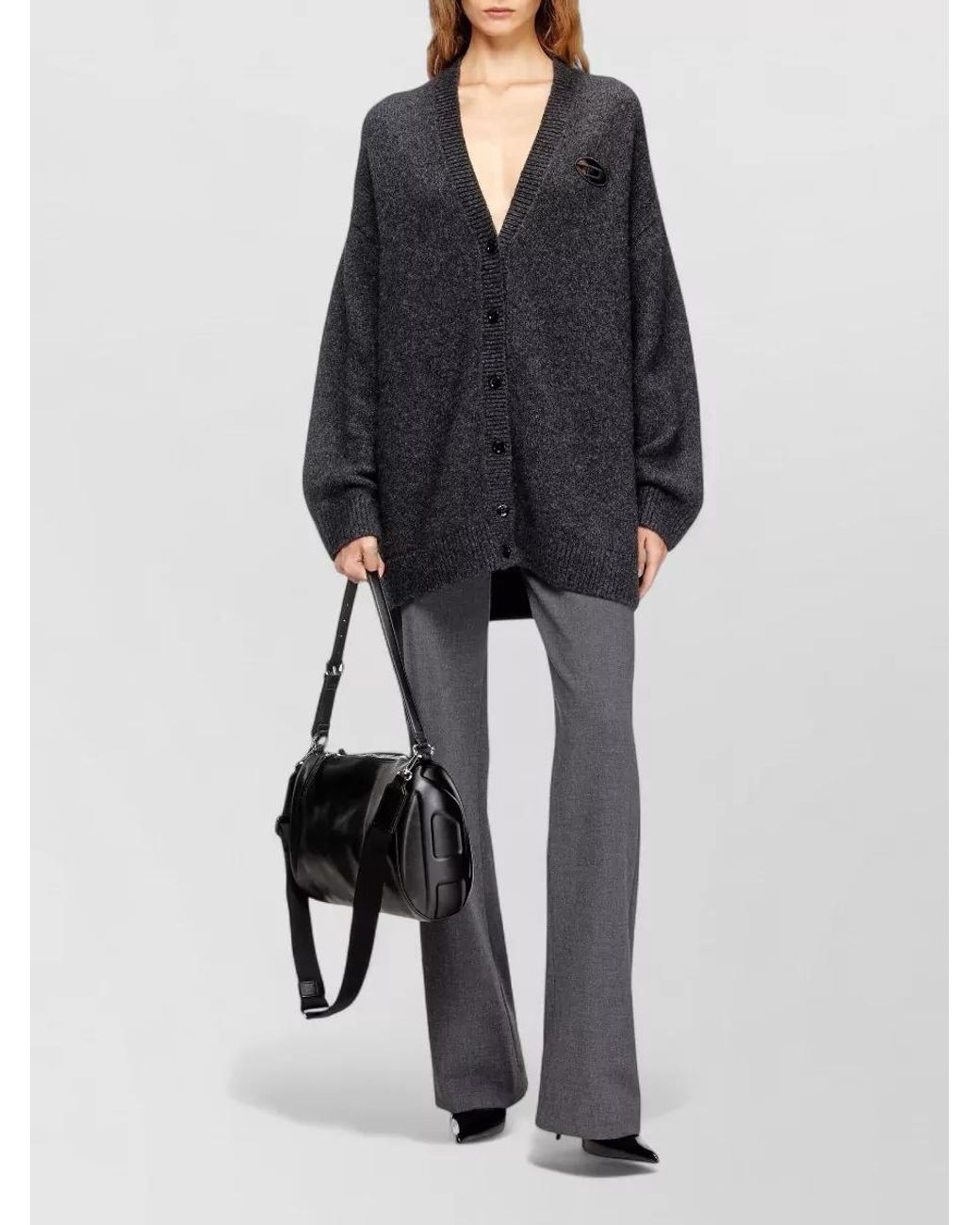 DIESEL Blue Wool-Blend Button-Up Cardigan