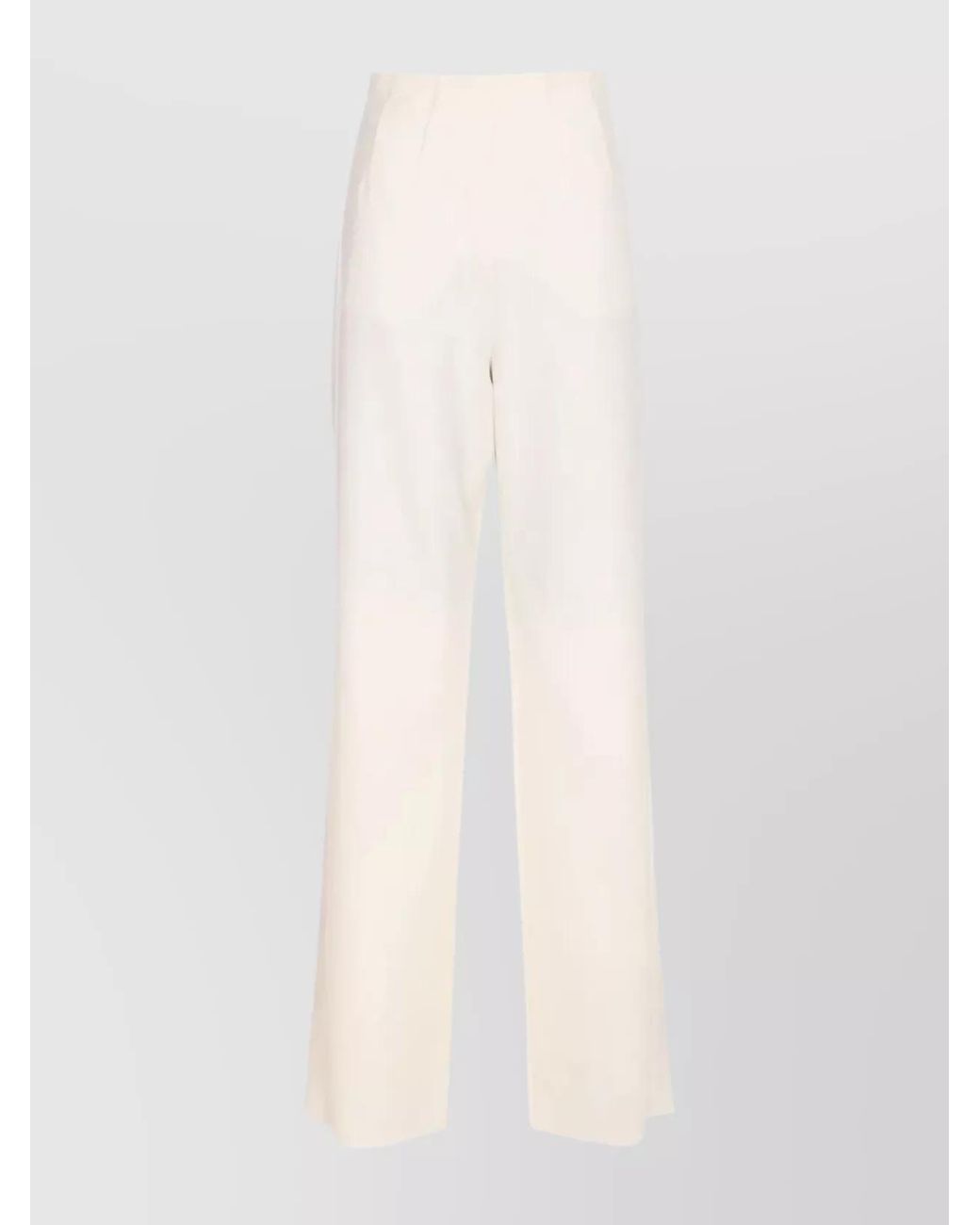 Max Mara White Wool High-Rise Tailored Trousers