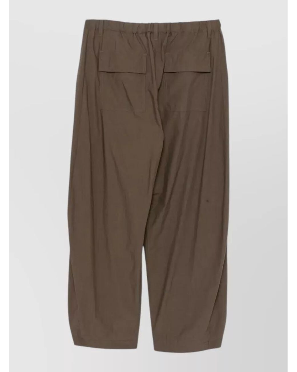 Sacai Brown Cotton Straight-Leg Cropped Trousers for men