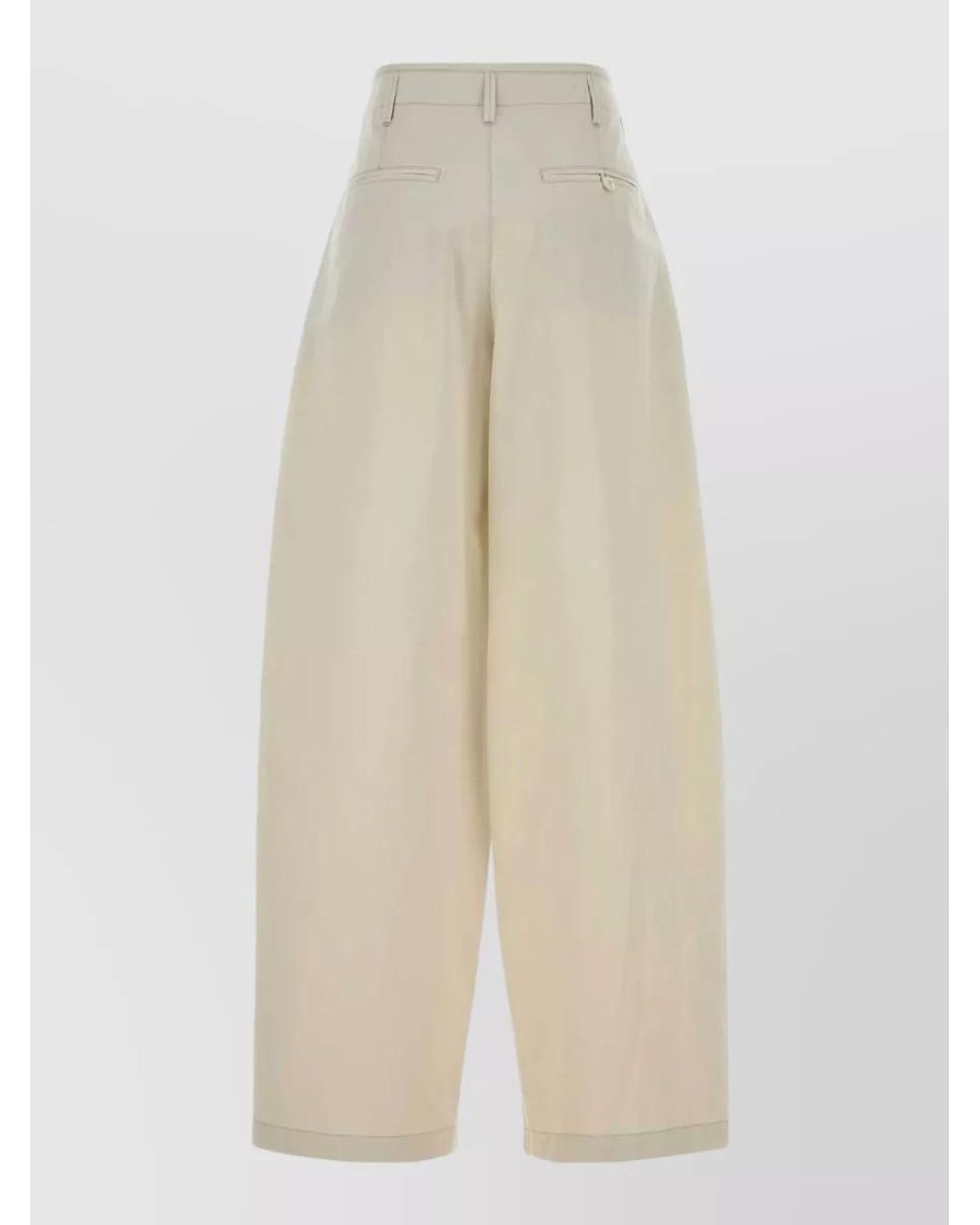 Lemaire White Cotton Wide-Leg Trousers