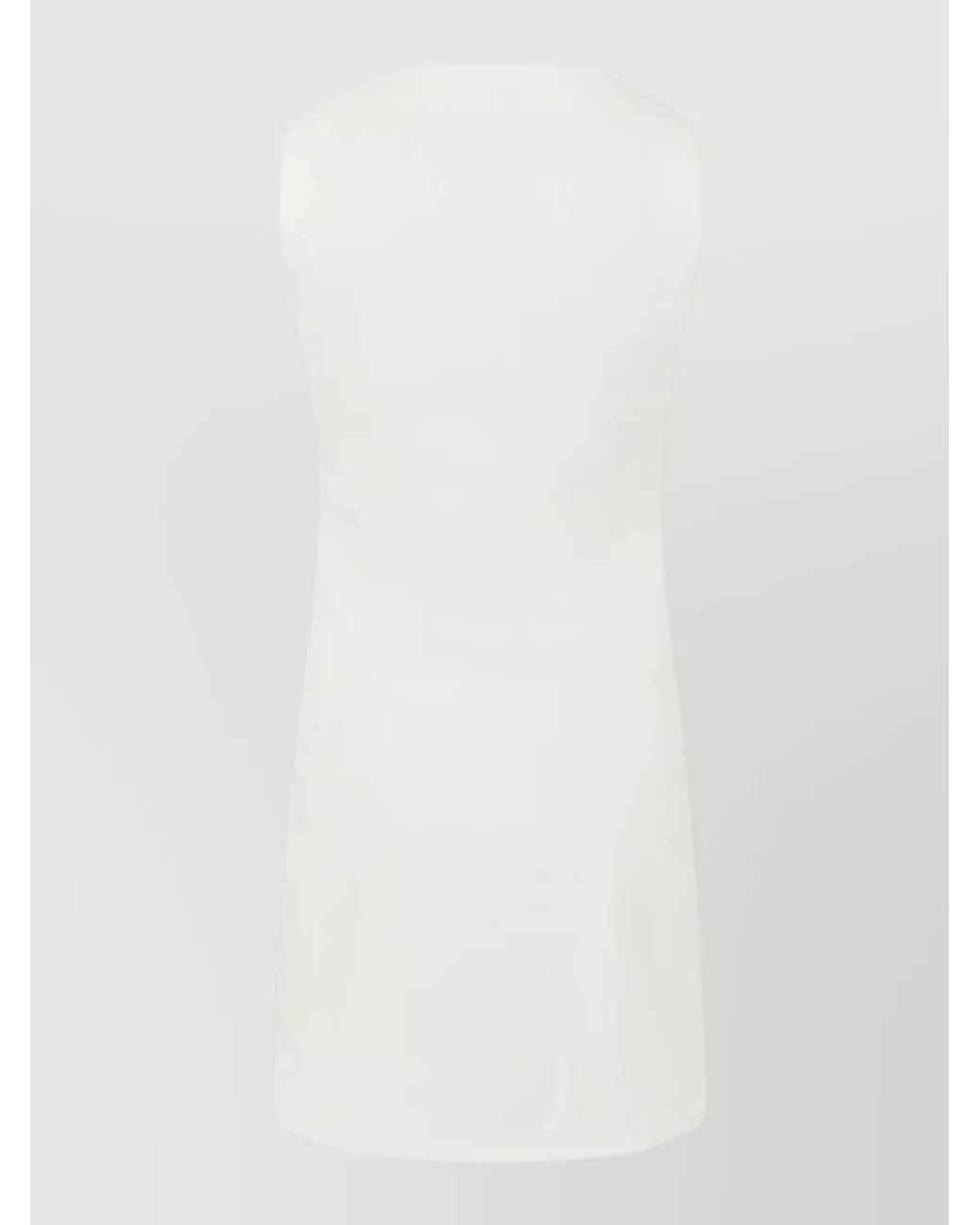 Coperni White Sleeveless Wide Neckline Mini Dress