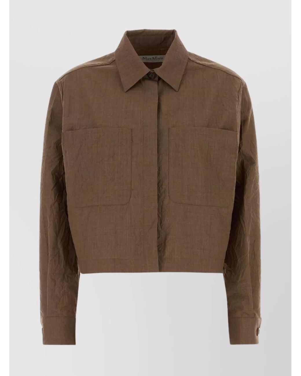 Max Mara Brown Virgin Wool Cropped Jacket