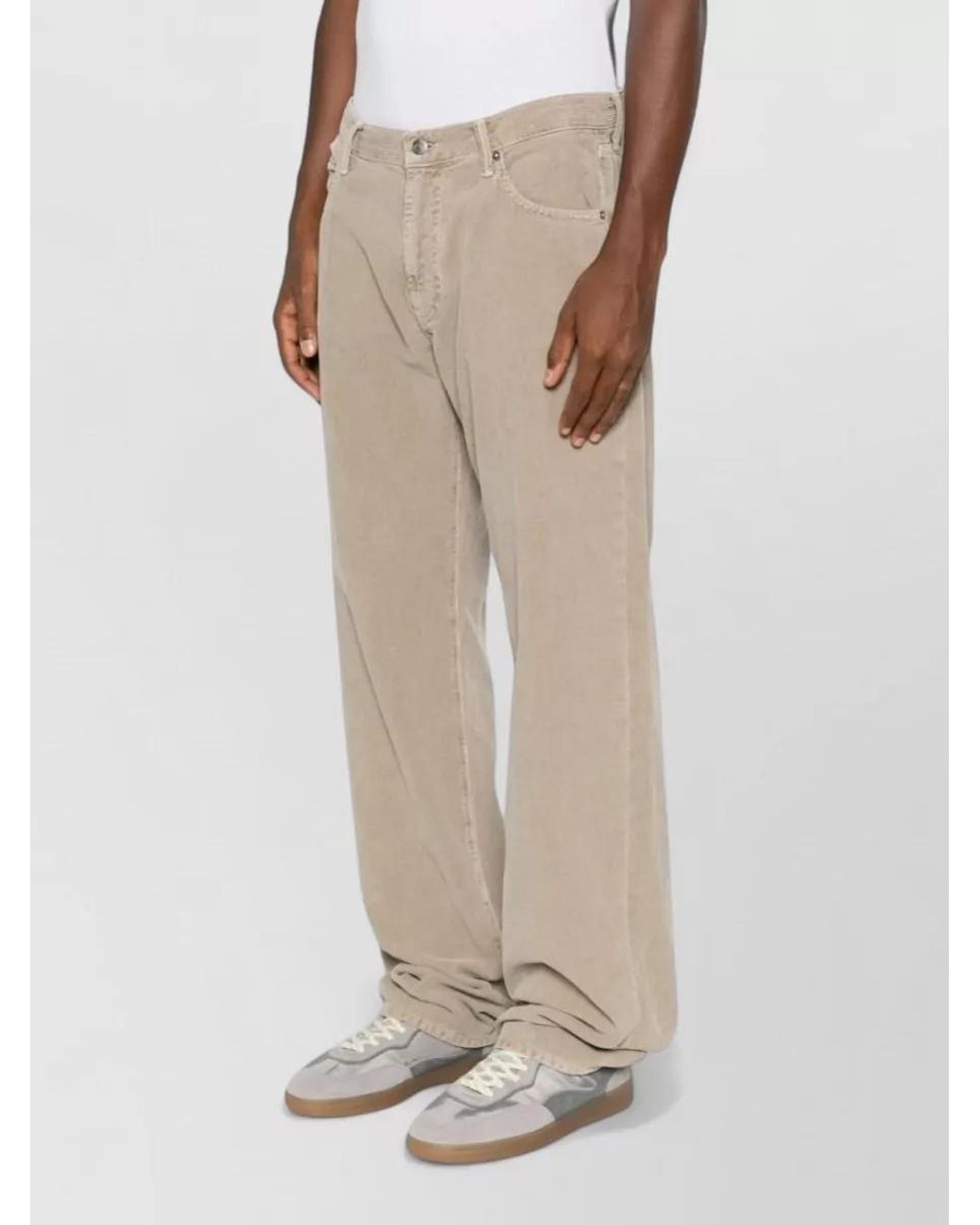 Emporio Armani Natural Corduroy Wide Leg Jeans for men