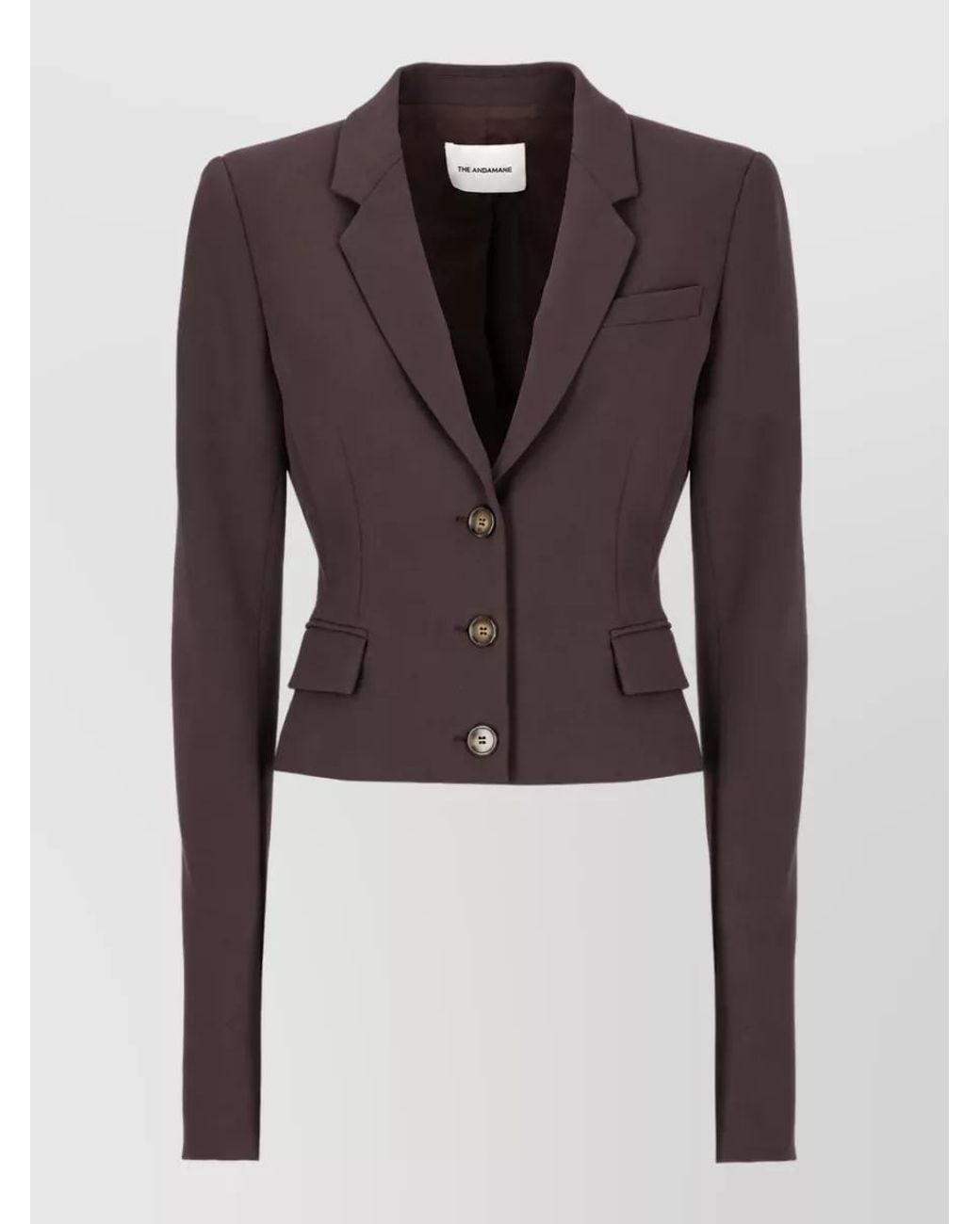 ANDAMANE Multicolor Crepe Long-Sleeve Blazer