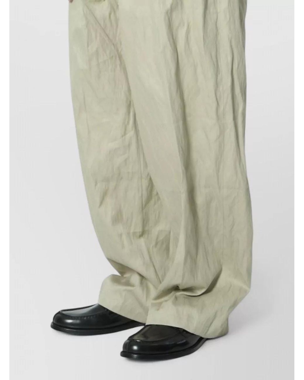 Willy Chavarria Natural Mid-Rise Wide-Leg Oversized Trousers for men