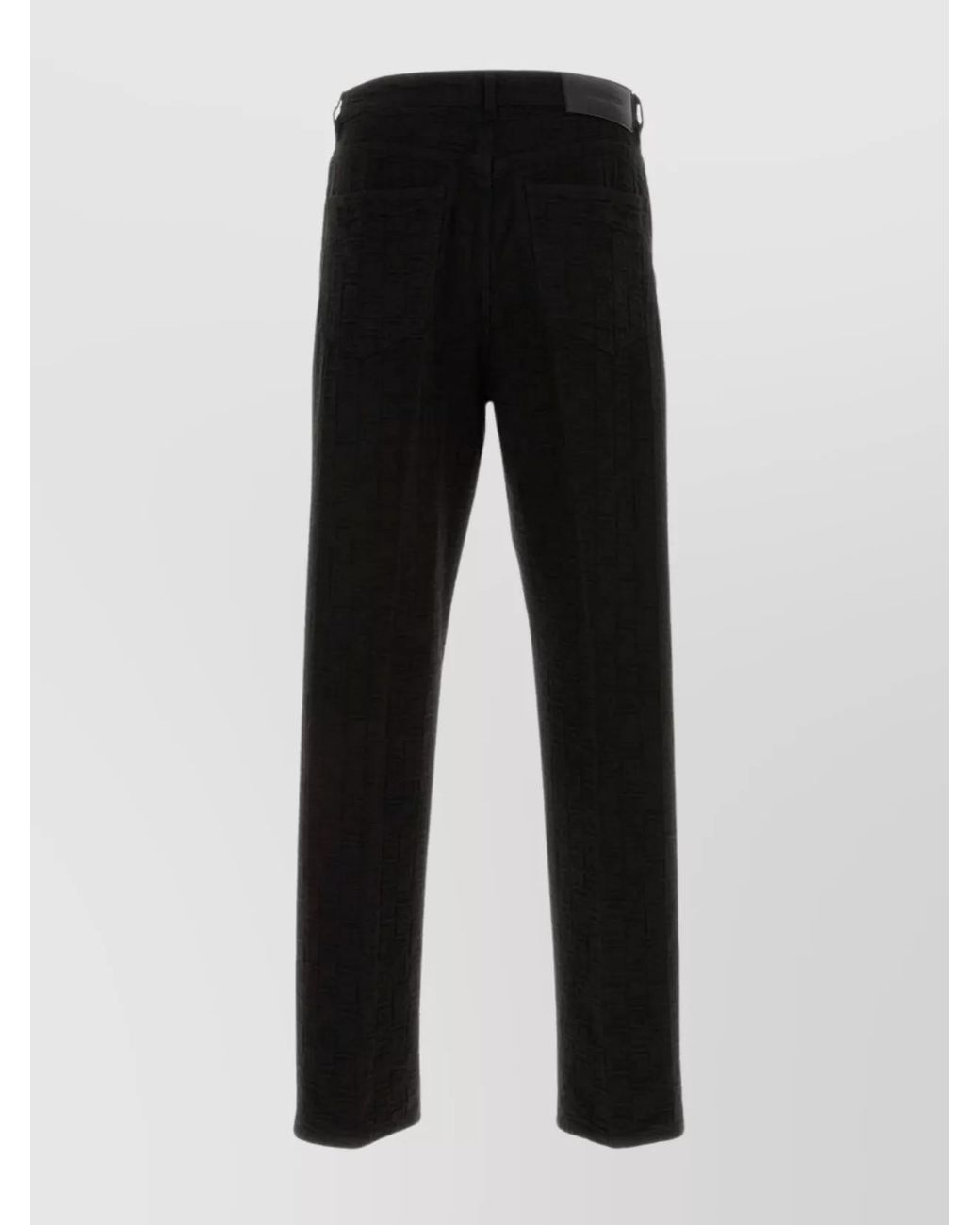 Ferragamo Black Cotton Straight-Leg Trousers for men