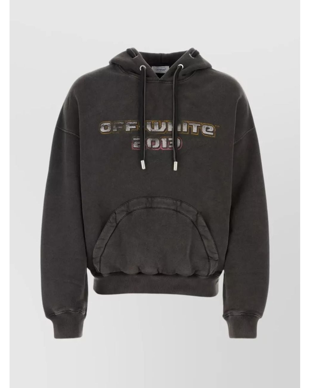 Off-White c/o Virgil Abloh Black Cotton Logo Print Hoodie for men