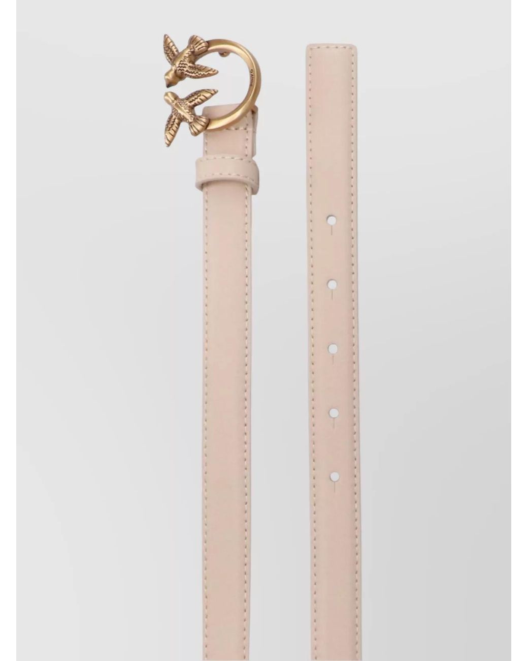 Pinko Natural Leather Logo-Buckle Belt