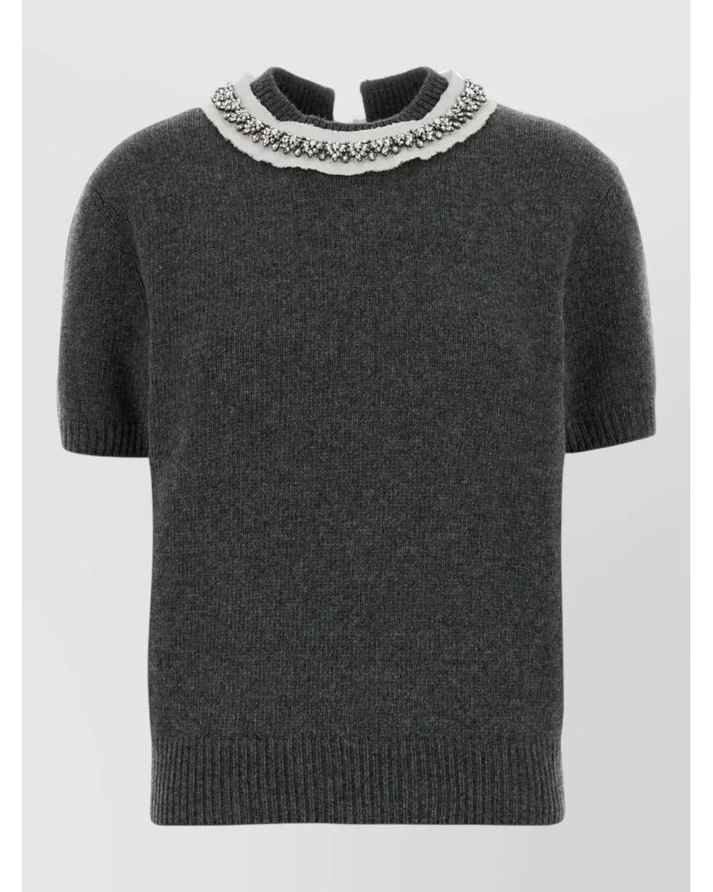 Prada Black Cashmere Virgin Wool Sweater
