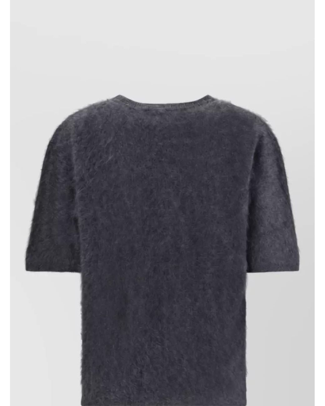 Lisa Yang Blue Cashmere Relaxed-Fit Short-Sleeve Sweater