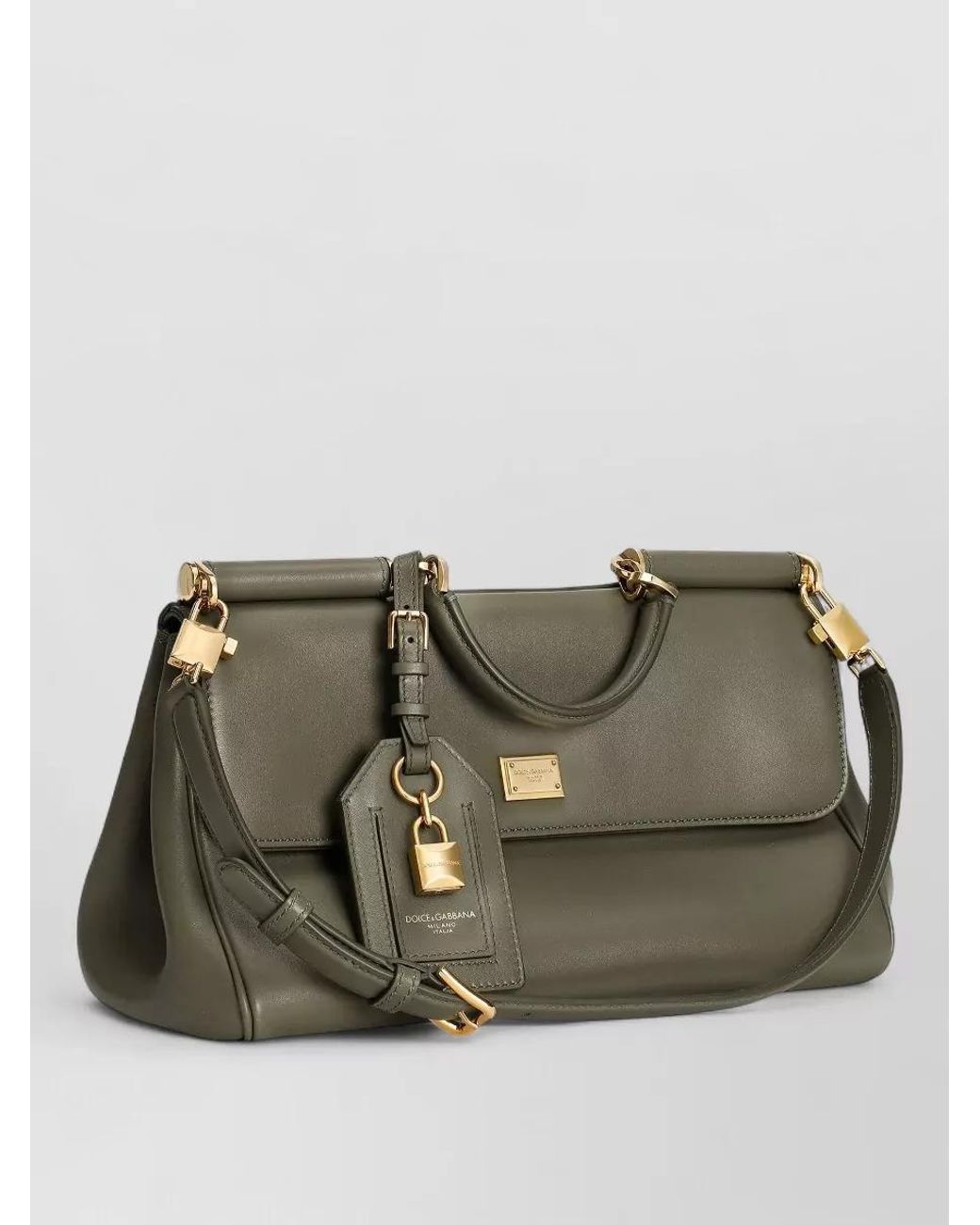 Dolce & Gabbana Natural My Sicily Medium Leather Clutch Bag