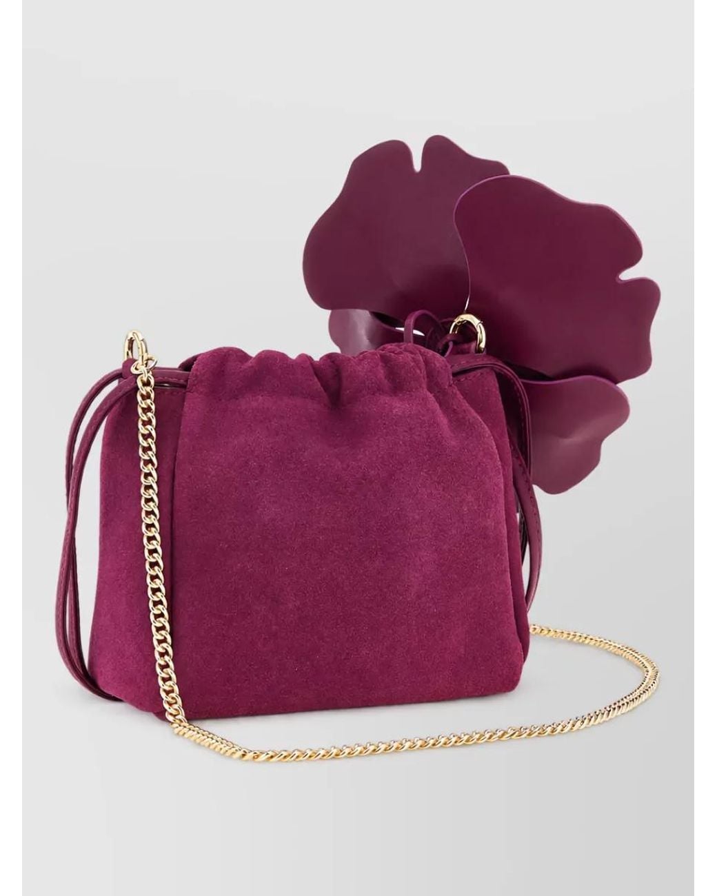 Pinko Pink Flower Suede Mini Bag